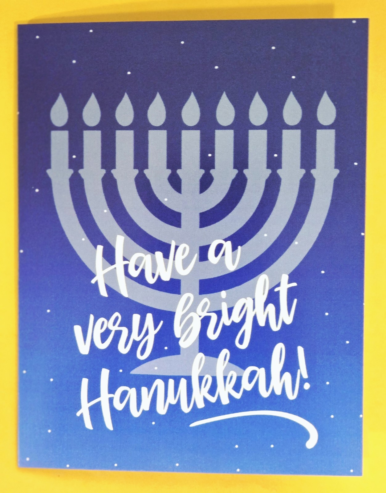 Happy Hanukkah Greeting Card/ (+ Envelope 4×5.12″).