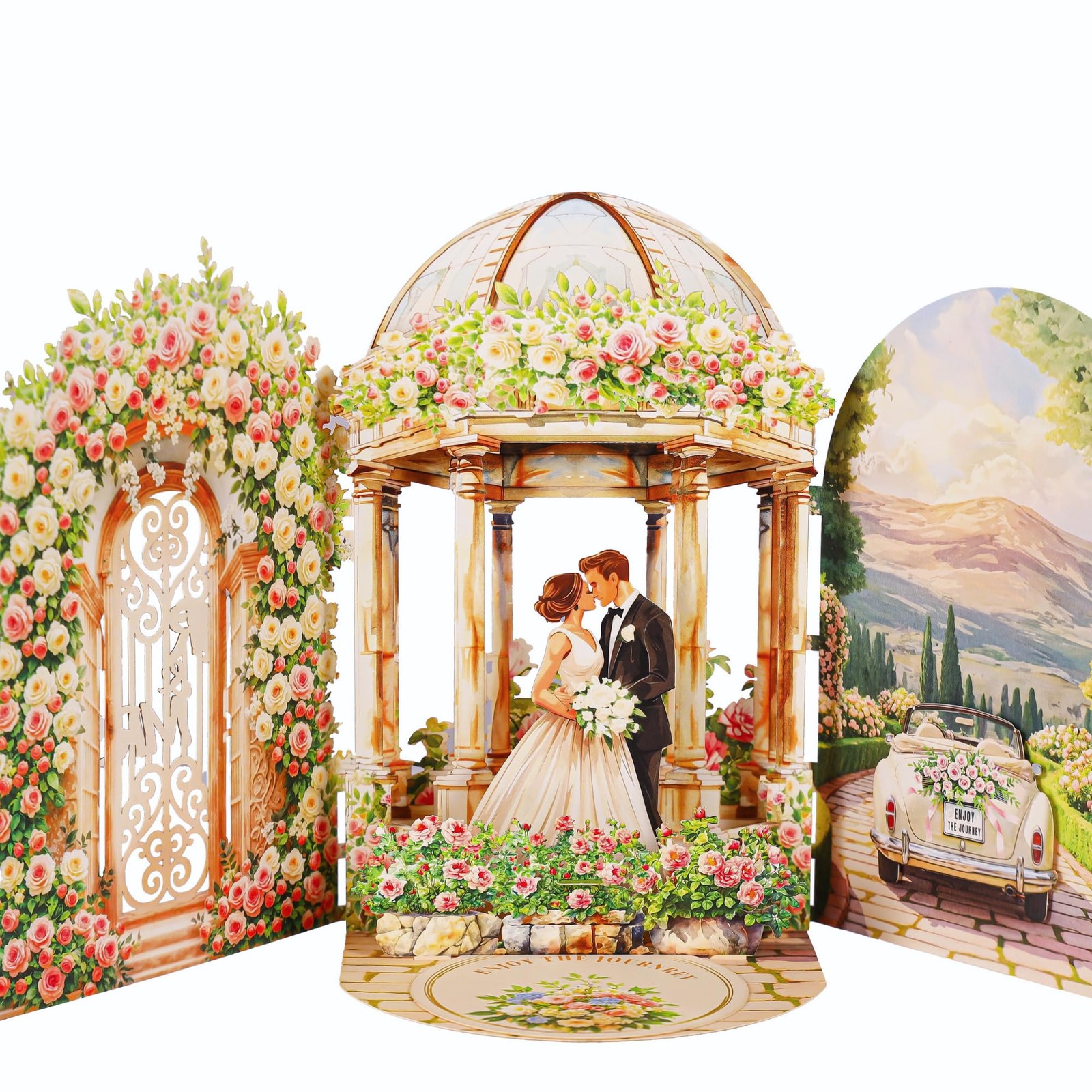 Wedding Pop Up Card – Romantic Card for Bride and Groom, Wedding Congratulati…