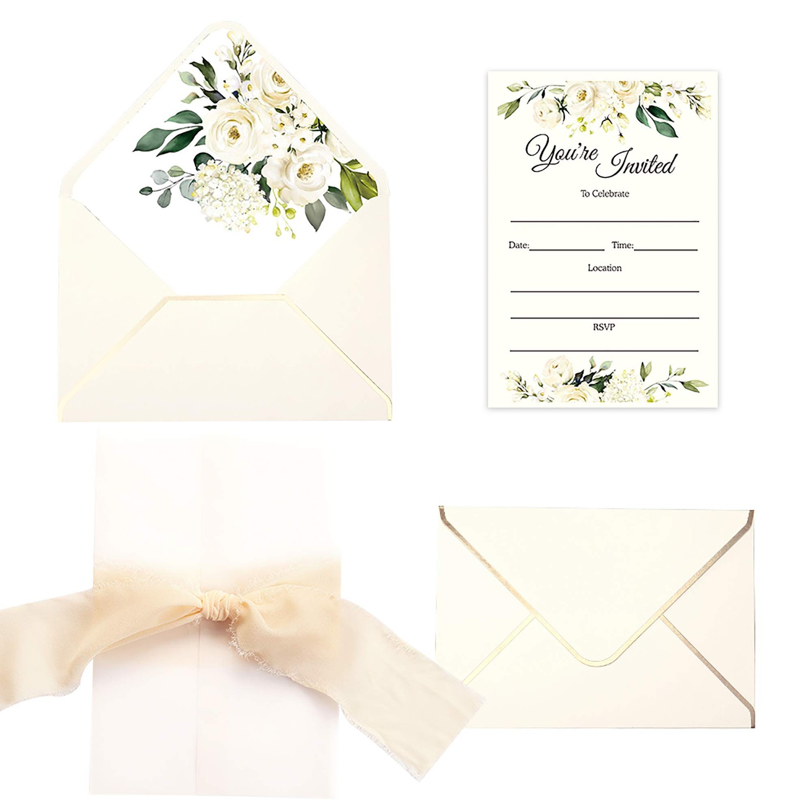 Invitations Cards Bridal Shower Baby Shower Wedding Rehearsal Fill In 25 PCS