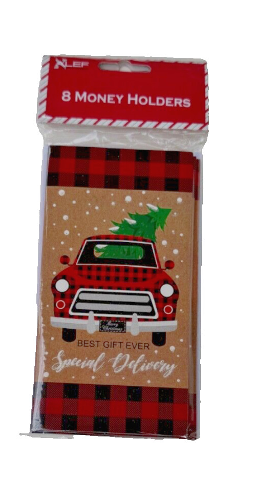 Christmas 6 Money Holders 2 Different Designs Lots of Glitter Truck see pictures