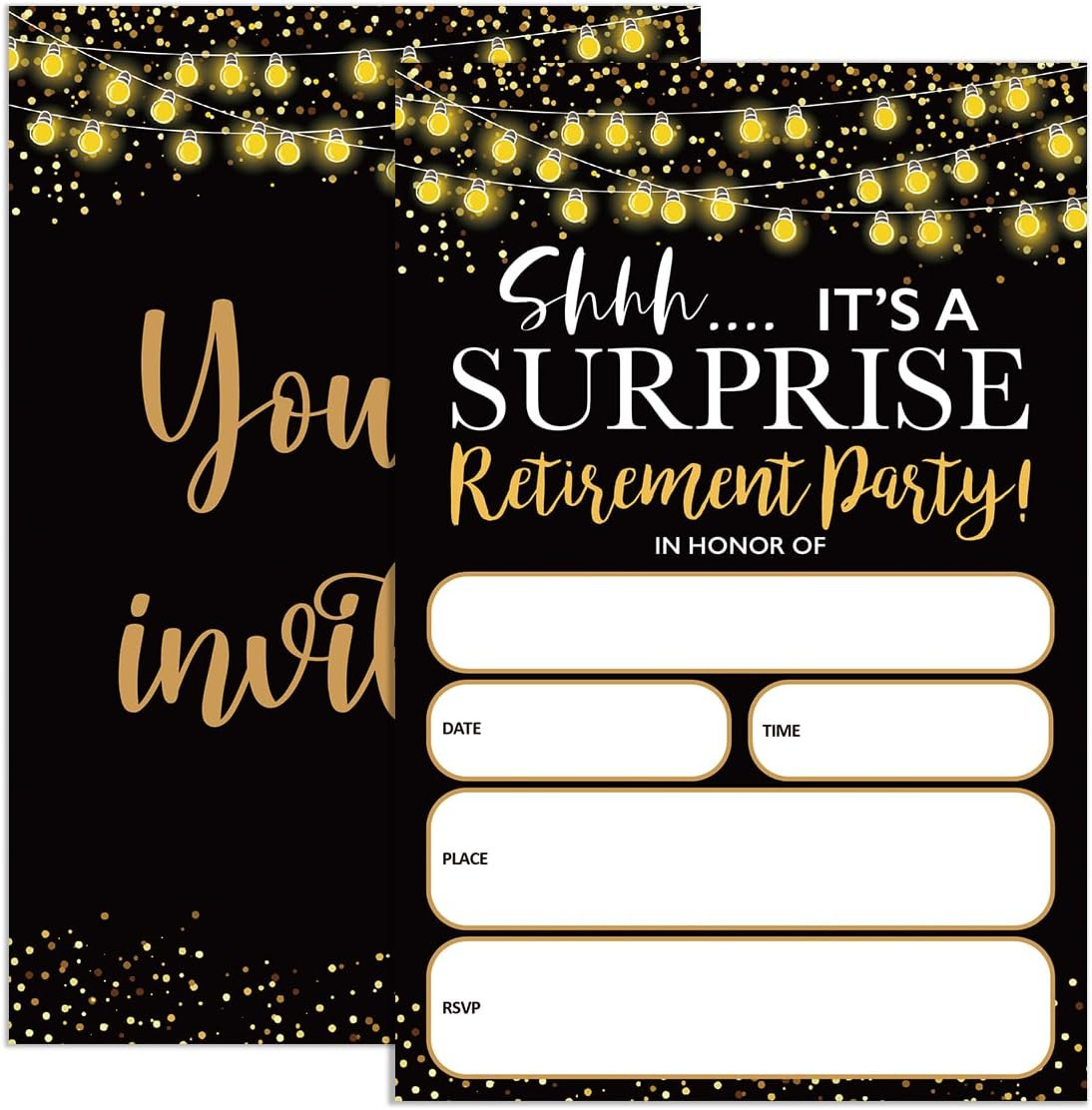 Retirement Party Invitations for Women Men with Envelopes, Invites for Retired S