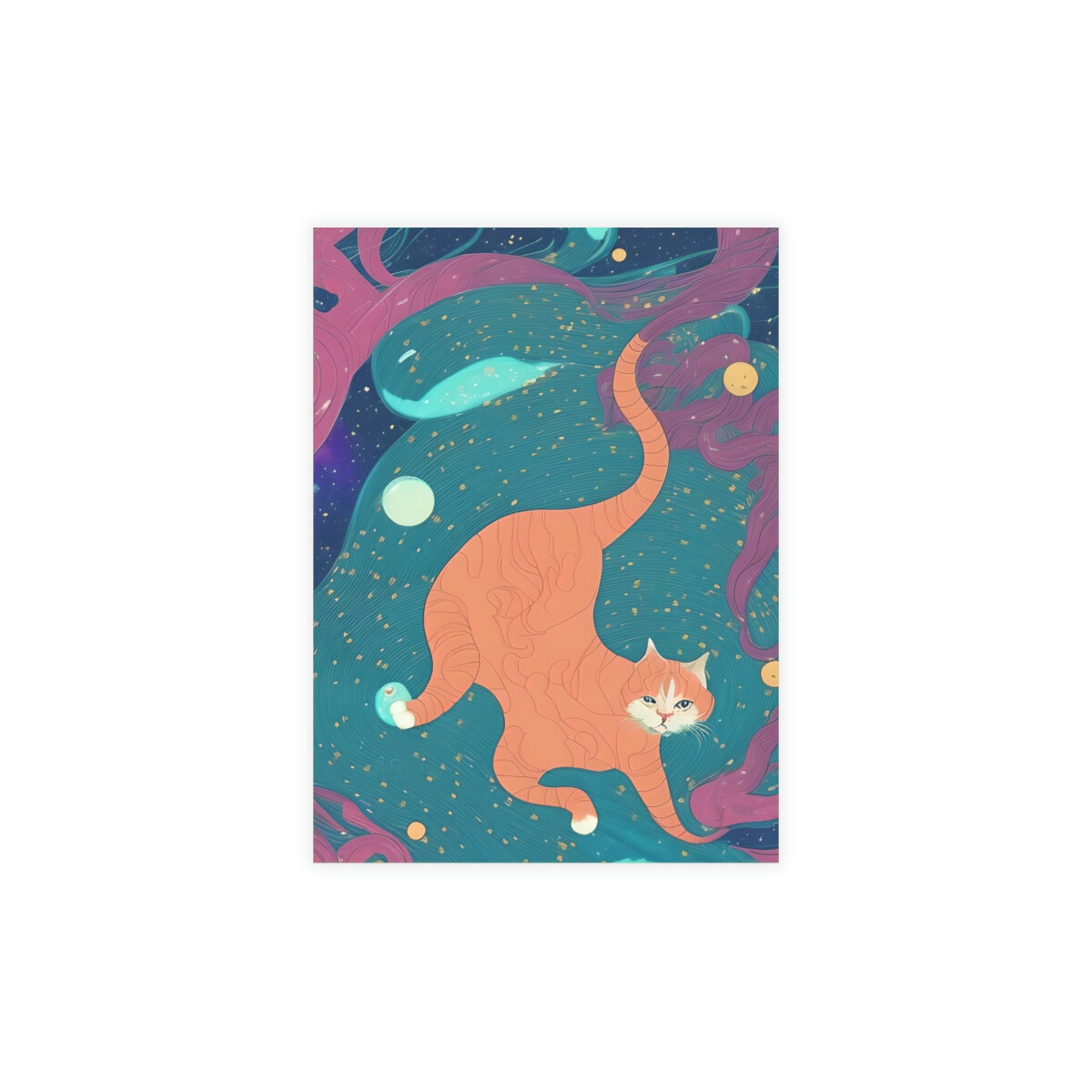 Art nouveau abstract cat art. Greeting Card Bundles (envelopes included)