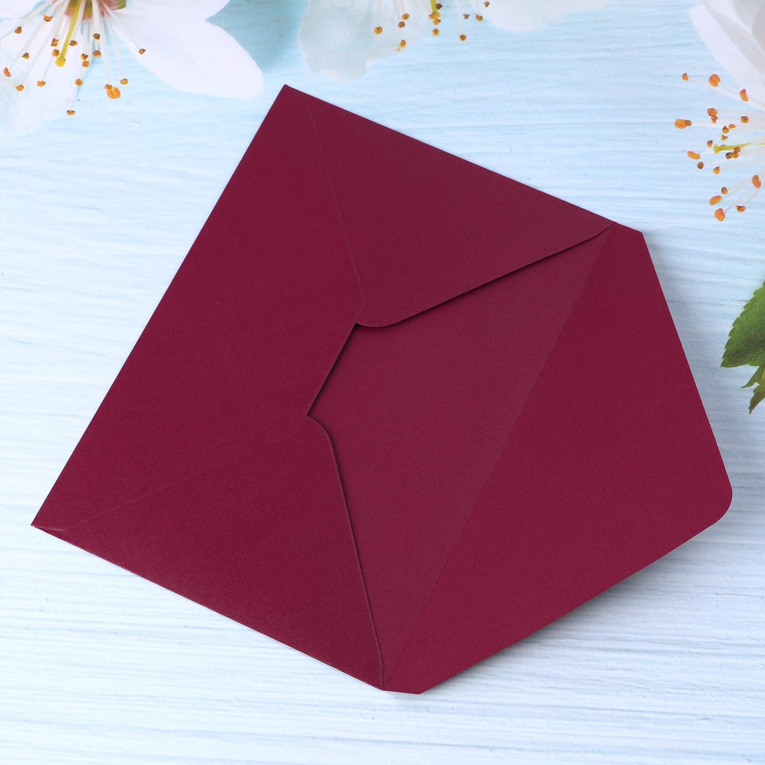 50 PCS/Pack A7 Envelopes 5.25 x 7.5” Shiny Burgundy Envelopes 5×7 envelopes