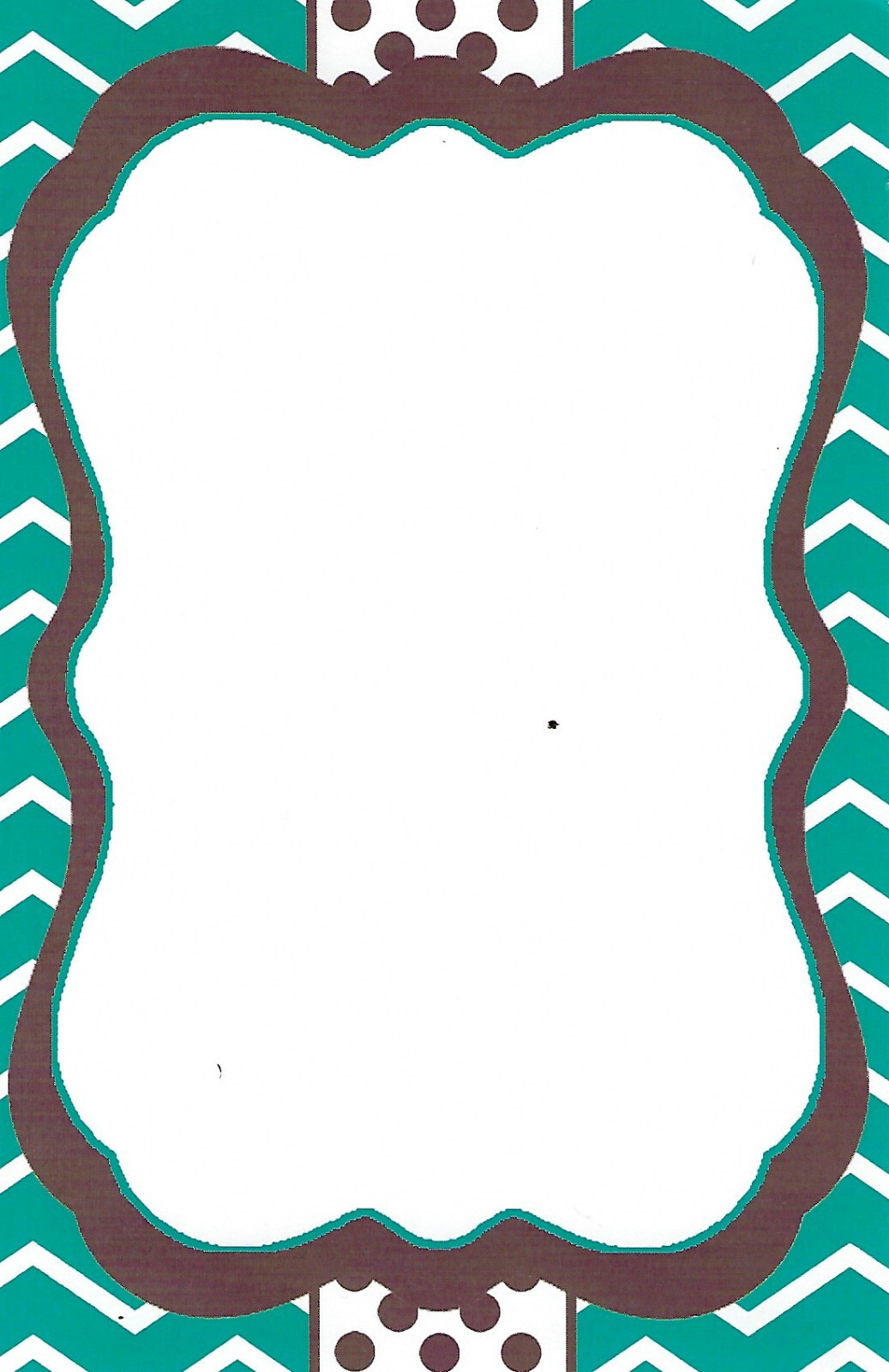 BLANK Lot of 100 Teal Turquoise Brown Chevron Generic Party Invitation DIY Print