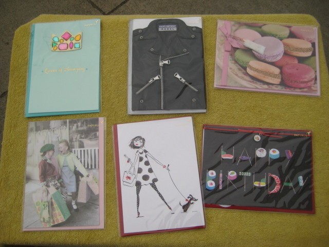 Lot of 6 PAPYRUS Birthday Cards new sealed # I