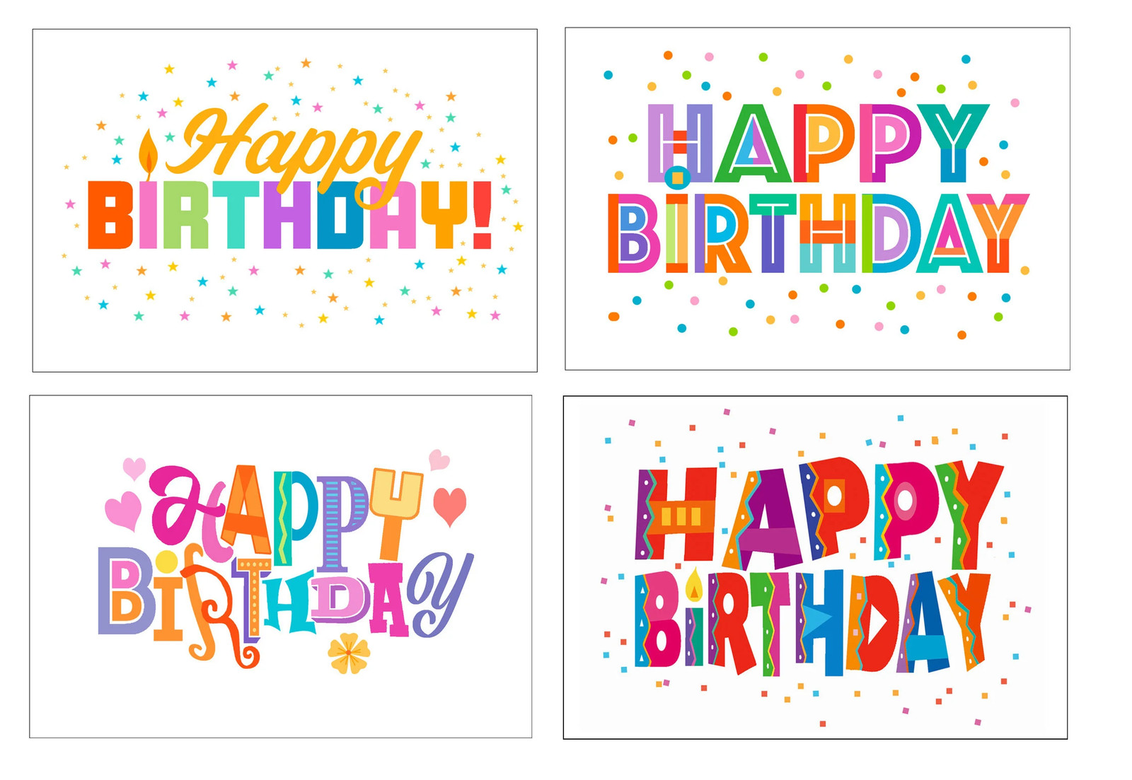 Assorted Happy Birthday Postcards 4×6 Bulk Pack – Colorful Birthday Cards for