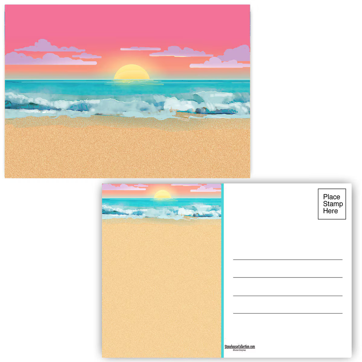 Beach Sunset Postcards – Set of 40 – 4 x 6 Postcards – 17089