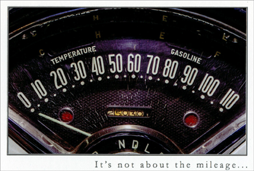 Pictura Speedometer Not About Mileage Masculine Birthday Card for Him / Man