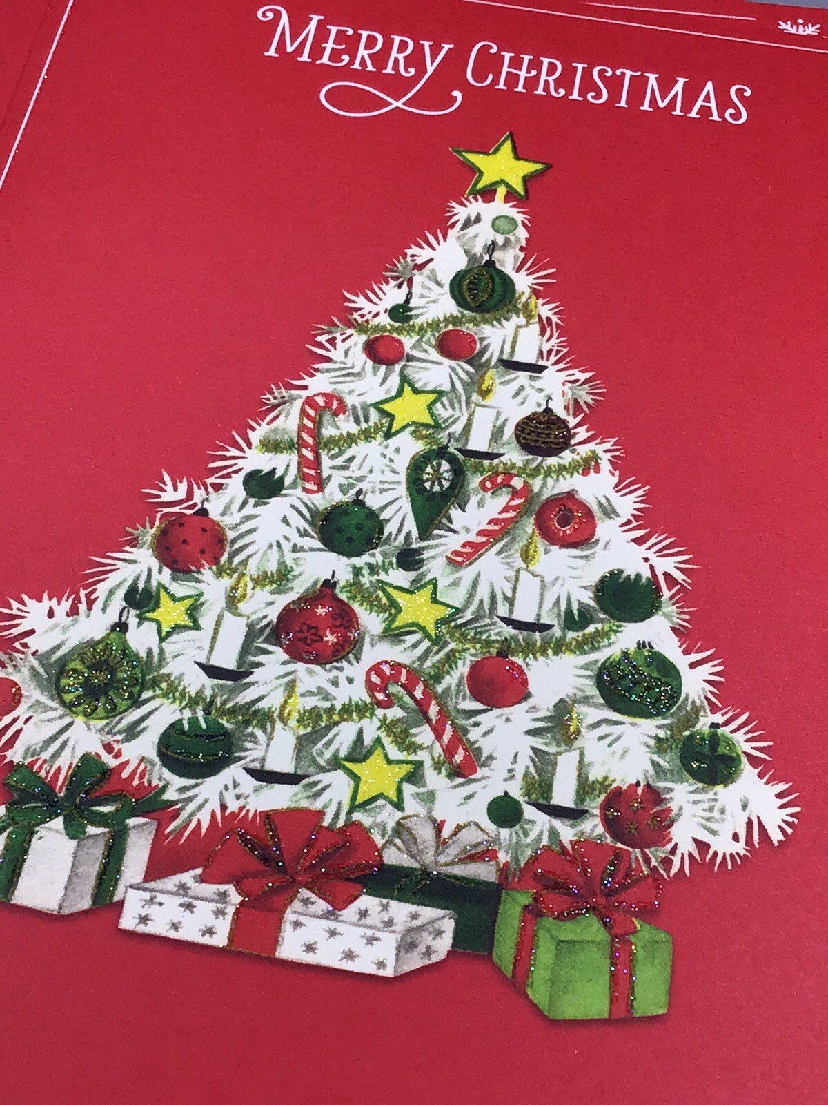 3 Hallmark Merry Christmas Cards Friends Family 8×5.25 Expressions Cute Tree
