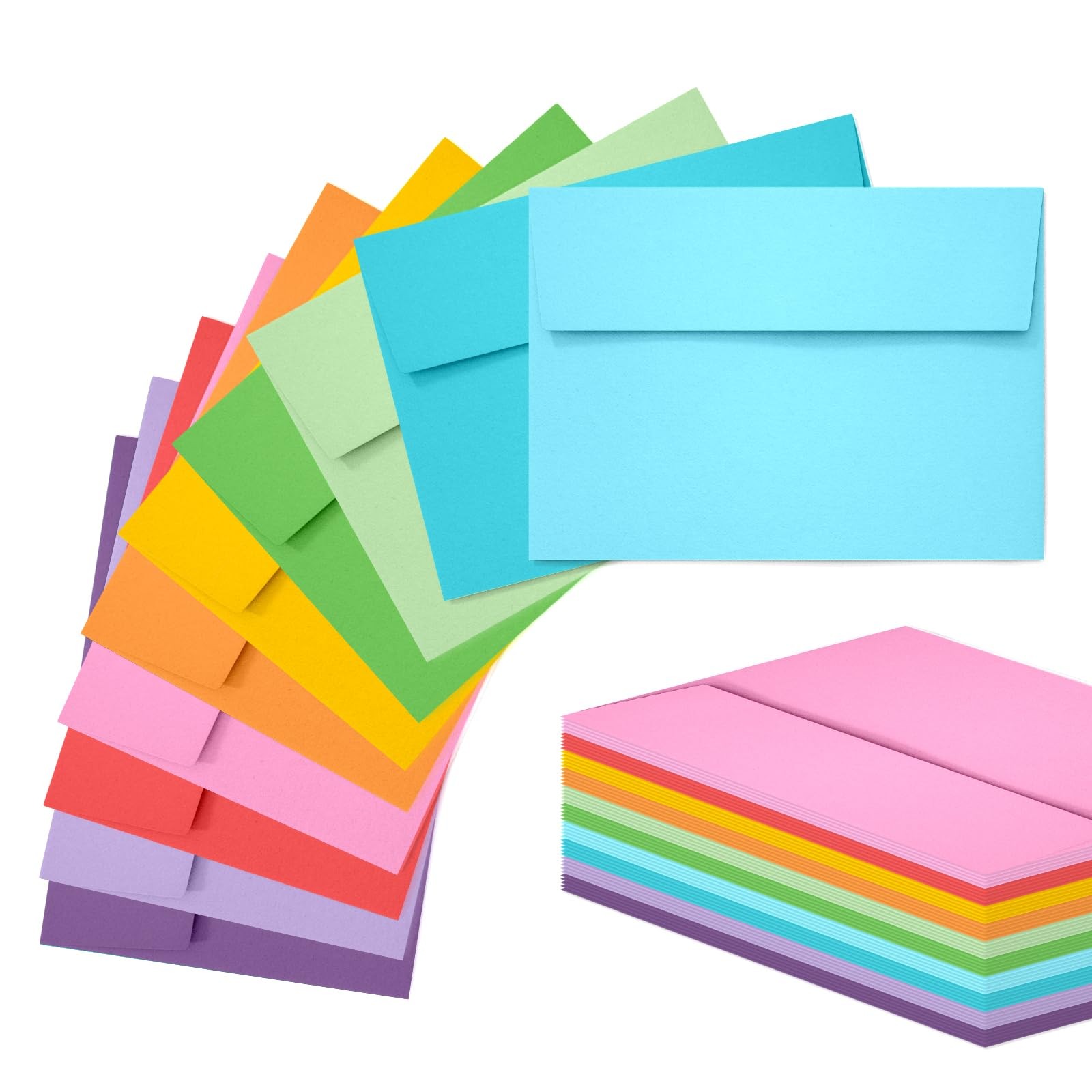 Slapaflife 50 Pack 5×7 Envelopes, 5×7 Colored Self-Seal Envelopes for ,