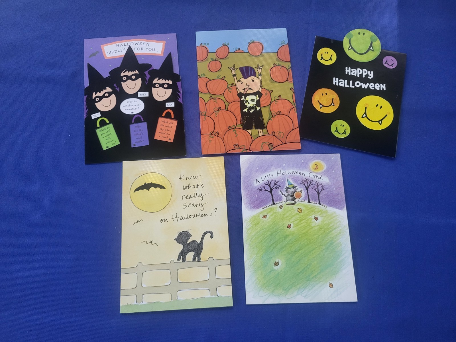 Lot of 50 Recycled Paper Greetings Halloween Cards Funny Designs