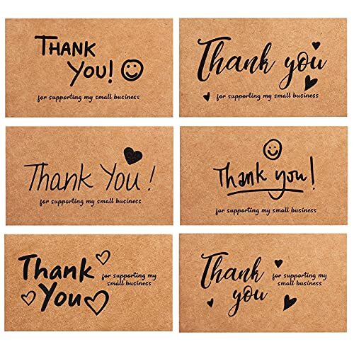 120 Pcs Mini Kraft Thank You Cards for Small Business Gift Cards Retail