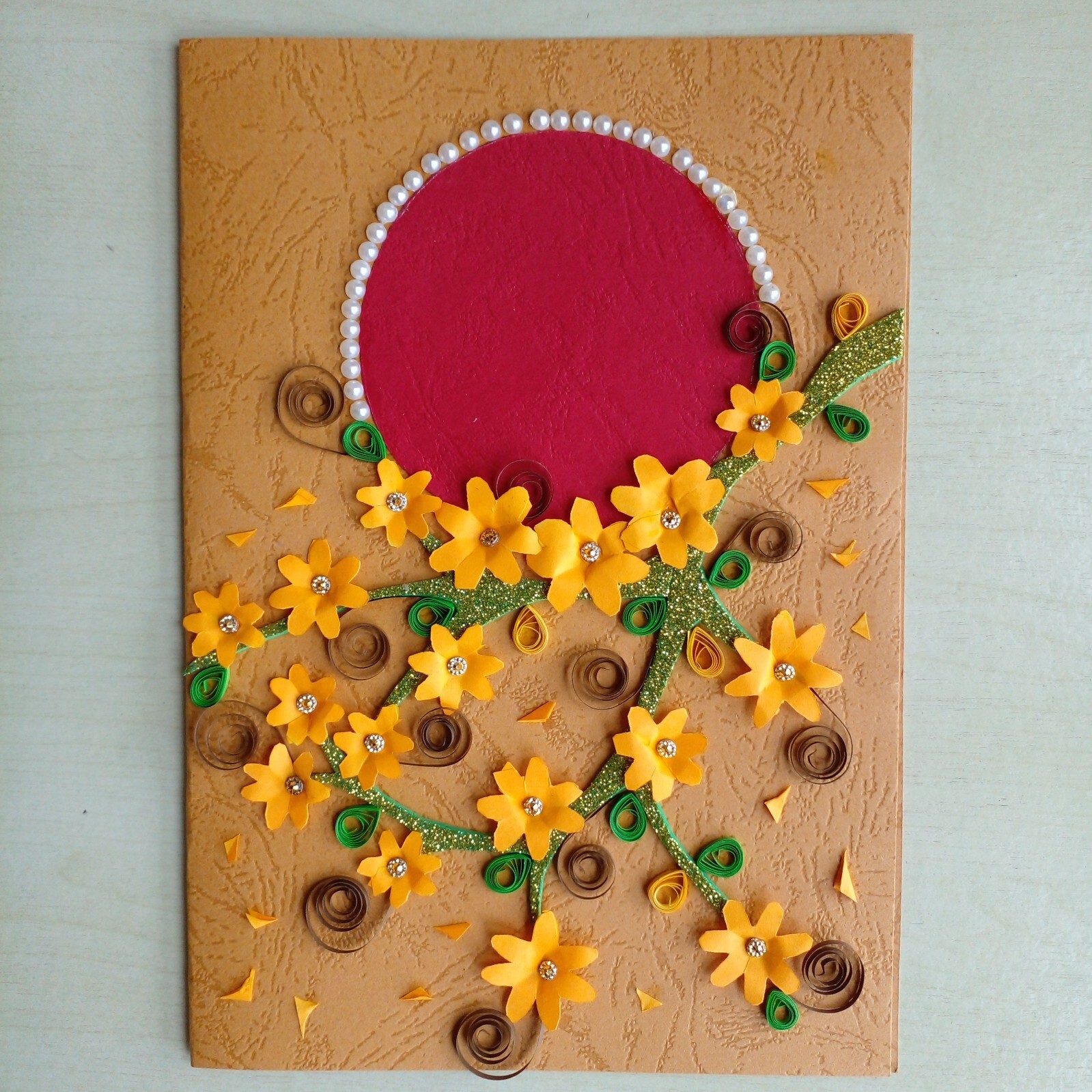 Greeting Cards From Sri Lanka Paper Quilled Handmade Flower Card