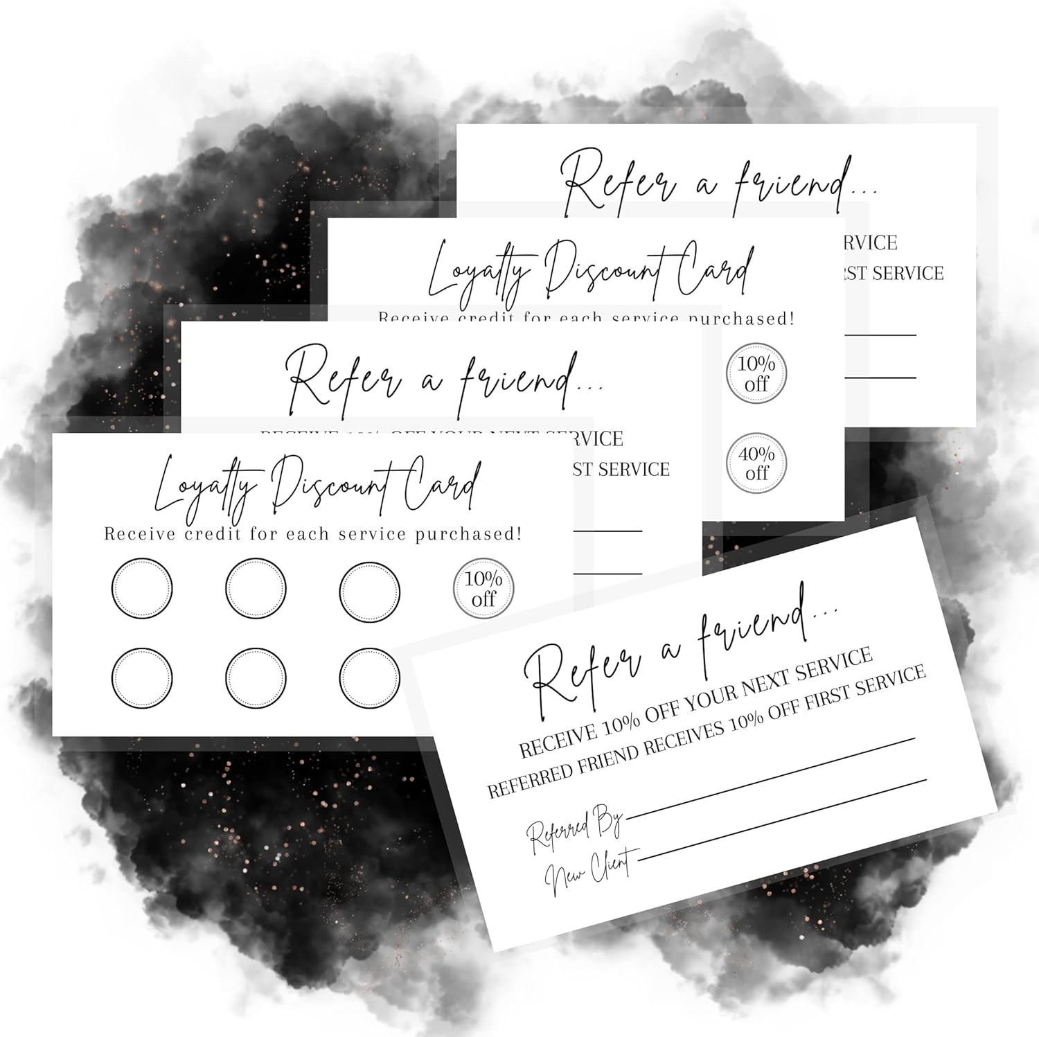 Referral & Loyalty Discount Card | 50 Pack | 3.5 x 2″ inches Business White