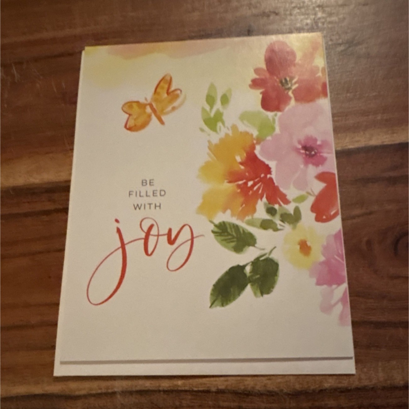 Leanin’ Tree Butterfly Floral Folded Greeting Card with Envelope Artist Designed
