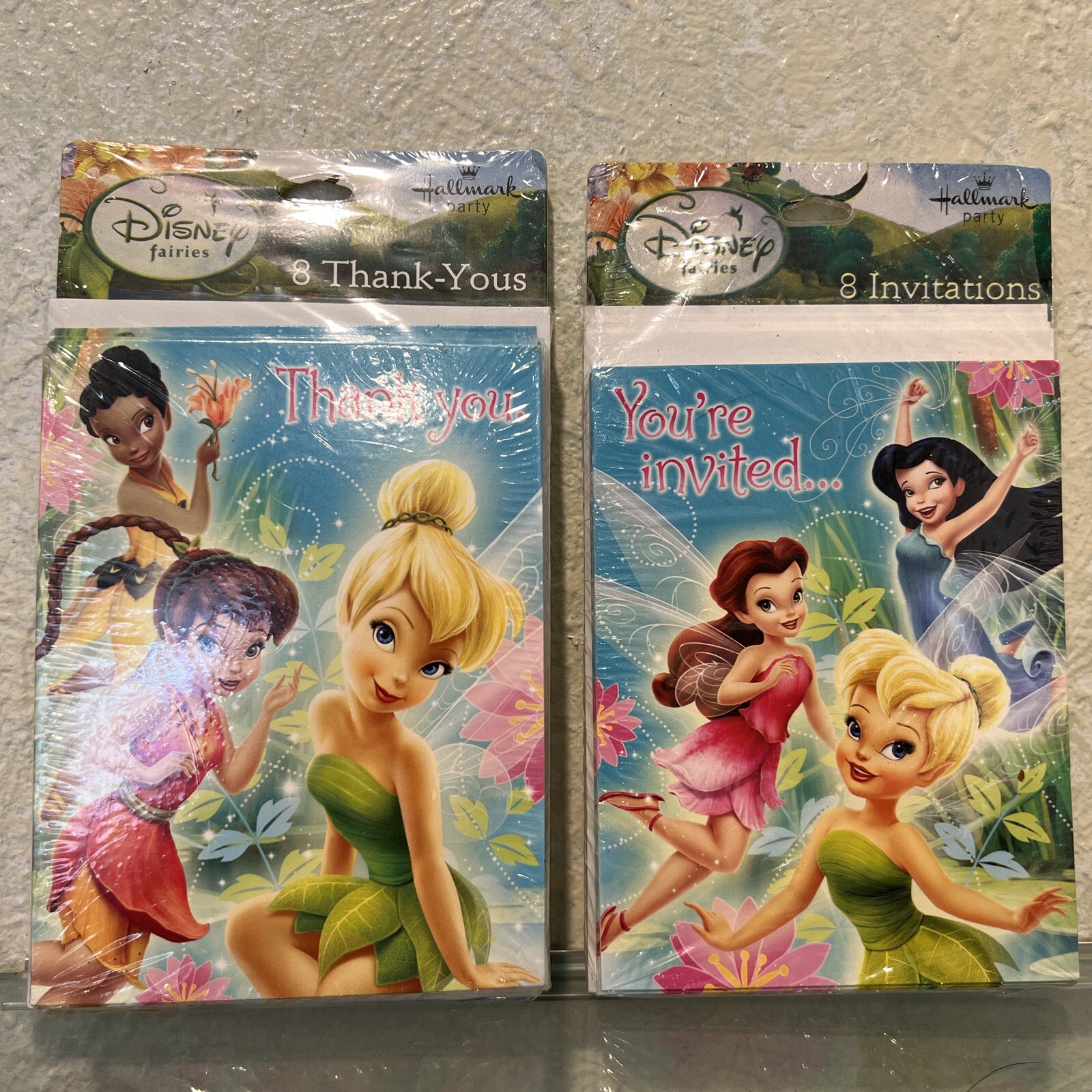 Hallmark Disney Fairies with Tinkerbell Party Invitations & Thank you 8 Count Ea