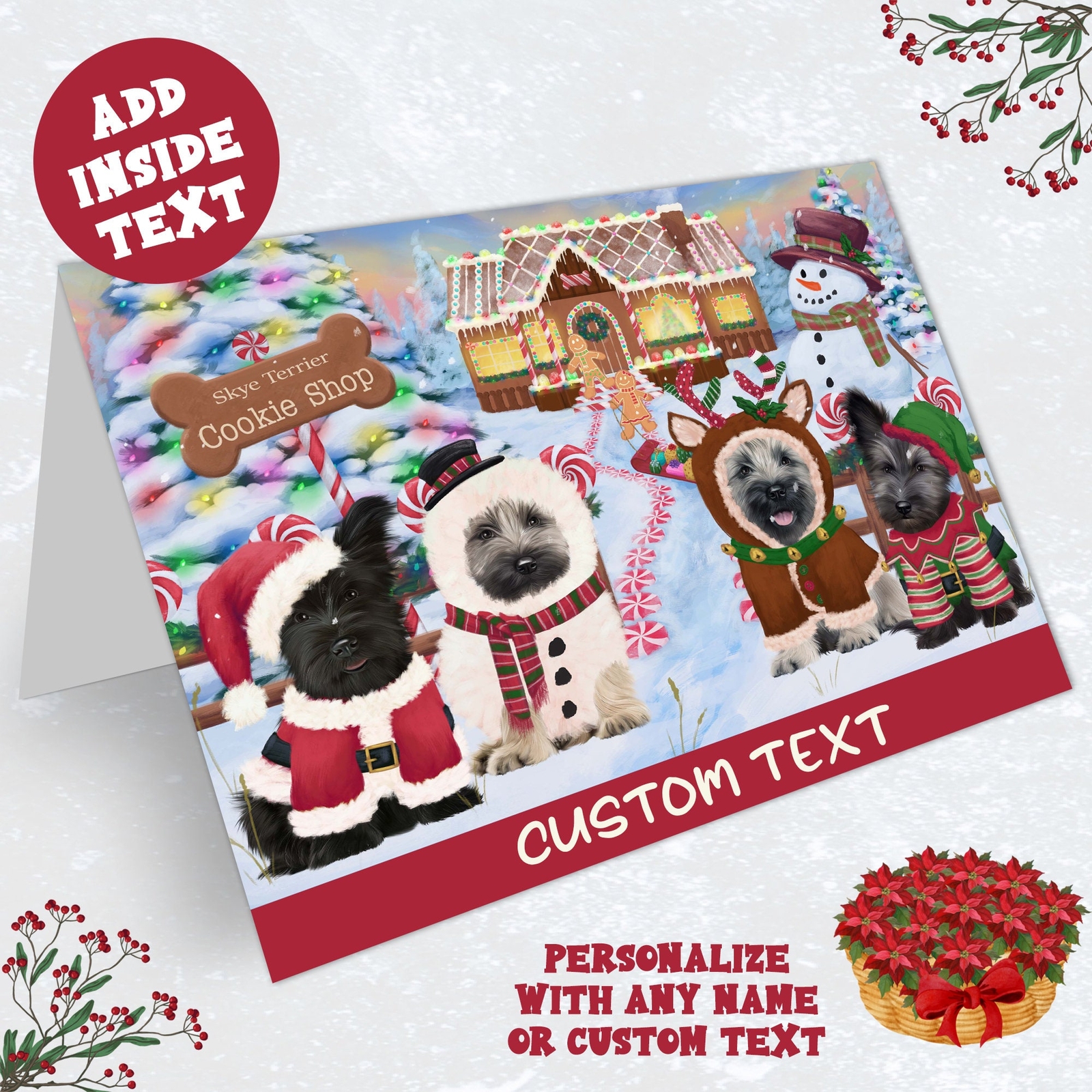 Skye Terrier Dog Greeting Cards and Note Cards with Envelopes Christmas NWT