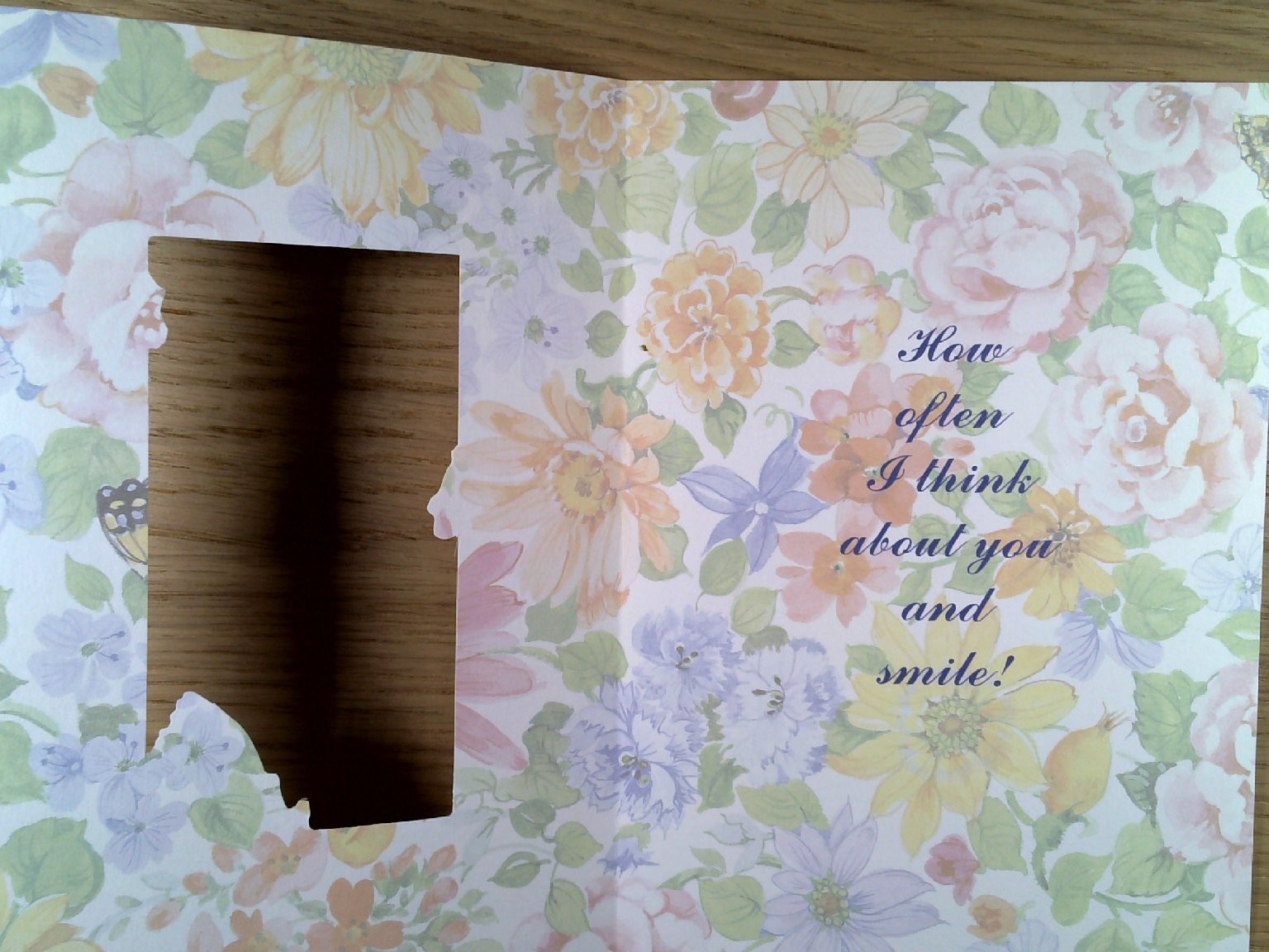 Floral Butterfly Greeting Card “How often I think about you” PVA USA