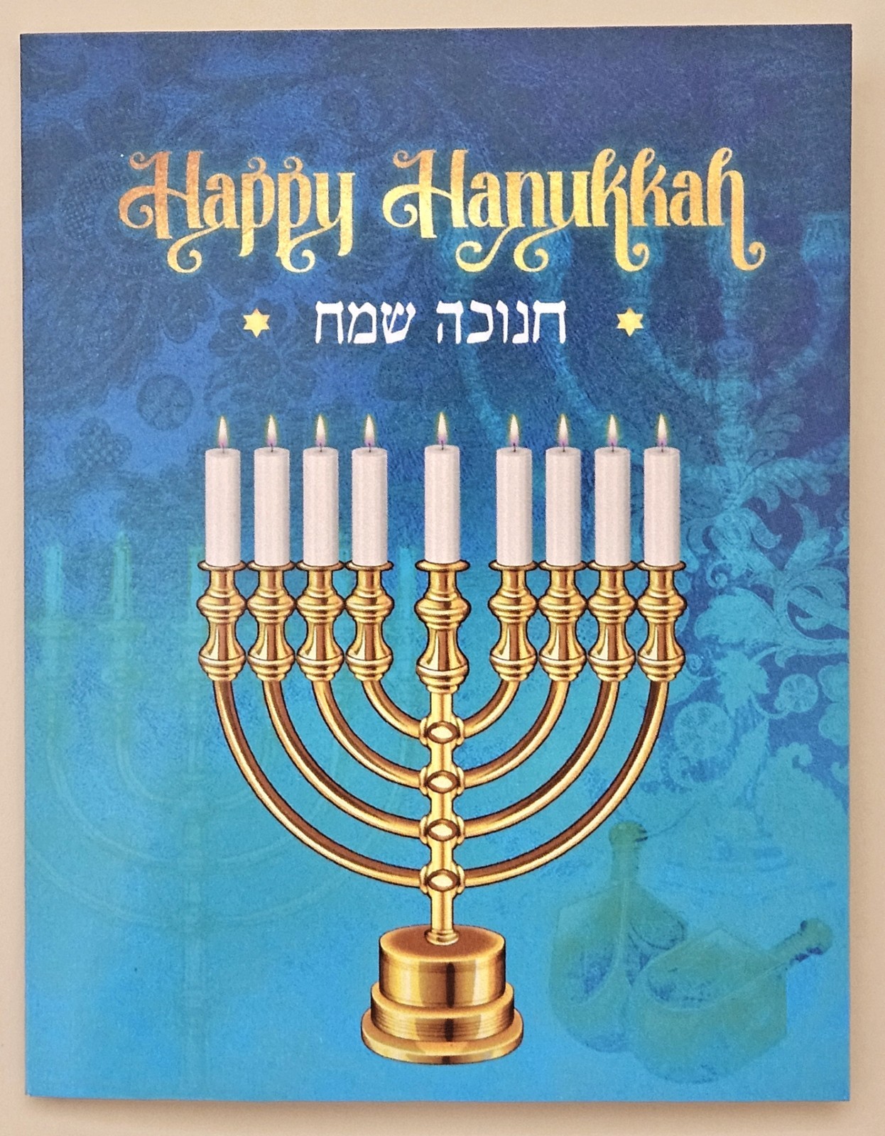 Happy Hannukah / Greeting Card (incl. Envelope 4×5.12″)