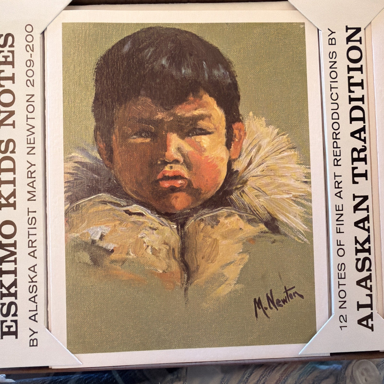VNTG 1970s Alaska Native Children Note Cards Mary B. Newton (Eskimo Kids Notes)