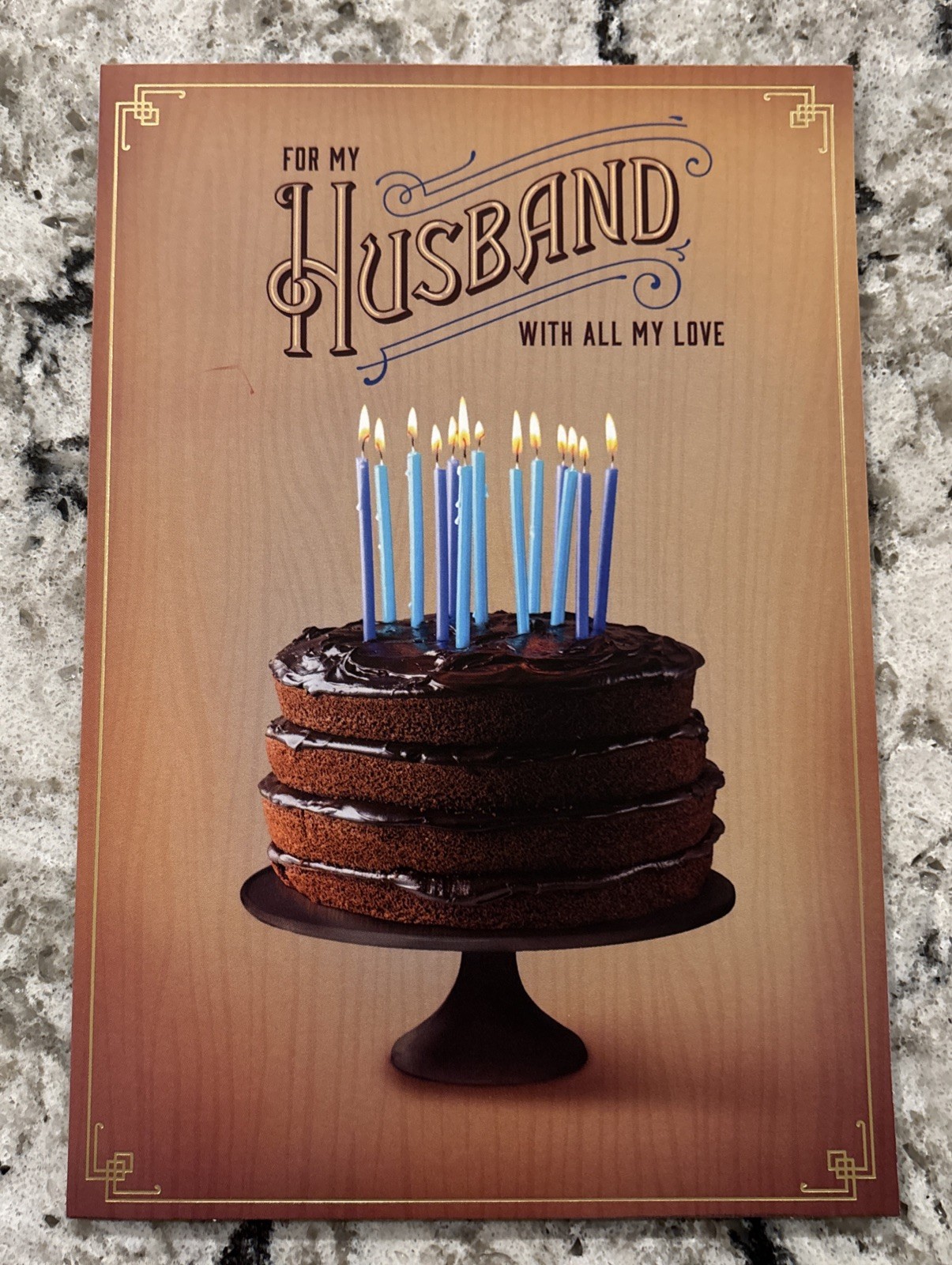 Birthday For My Husband With All My Love 5.5”x8” Large Hallmark Greeting Card