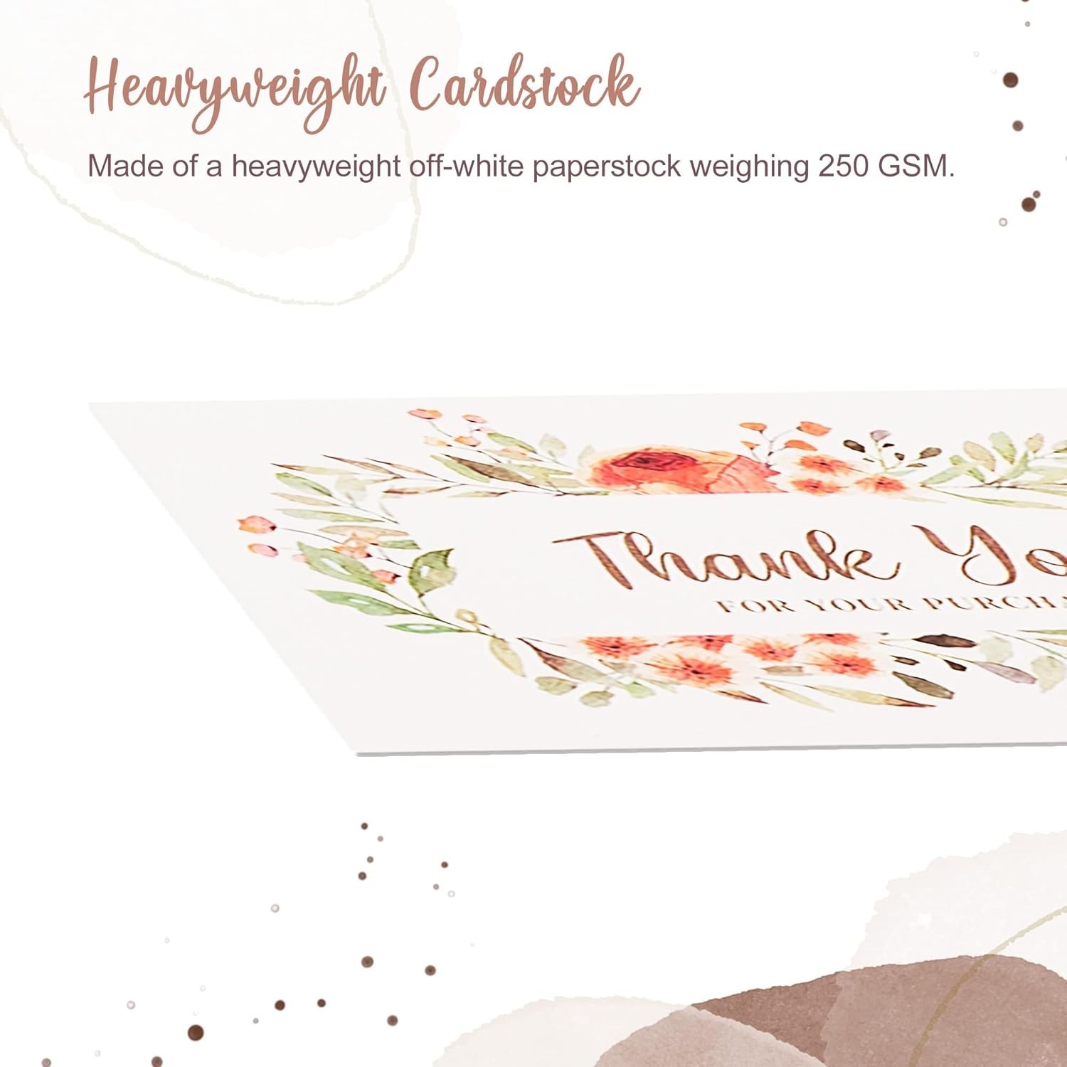 100 Pack Thank You For Your Order Cards Floral Business Insert Cards 2×3.5 Inch