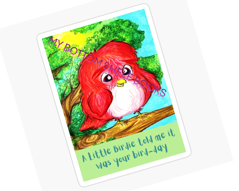 DIGITAL A little Birdie Told Me… Birthday Greeting Cards MBSB-PRINTING REQ’D