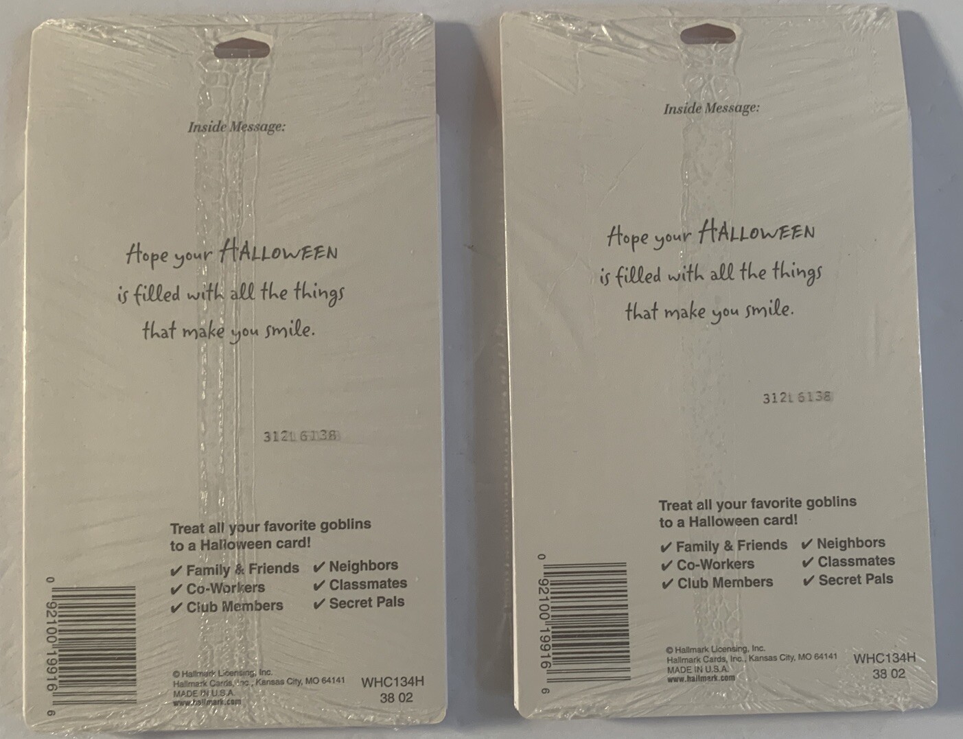 Lot of 2 Sealed Packages Happy Halloween Cards Sealed Invitations Greeting Note