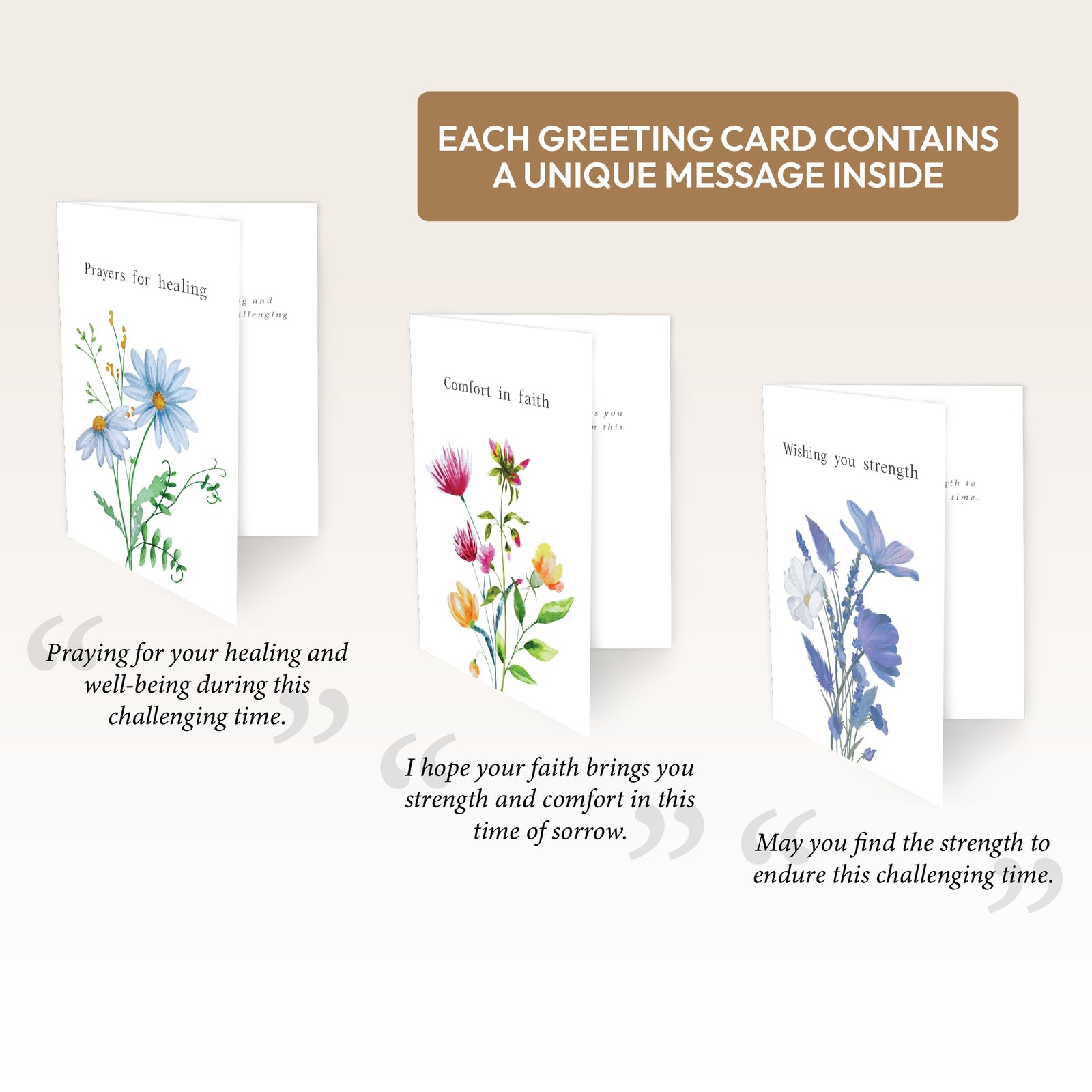 4×6 in Box of Sympathy Cards with Envelopes Thinking of you Card for Condolence