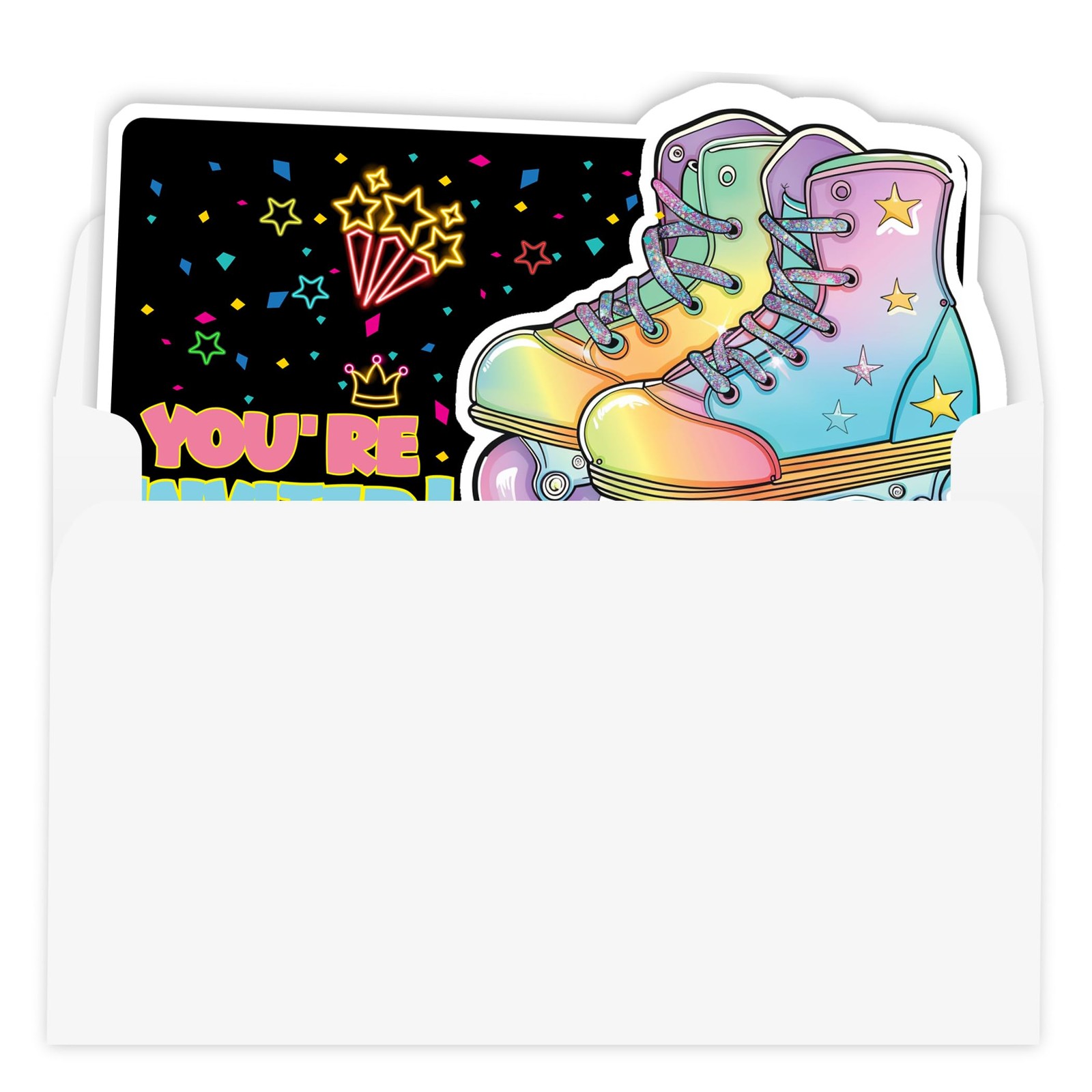 Roller Skating Party Invitation Cards Rink Skate Invites 30 Cards Envelopes