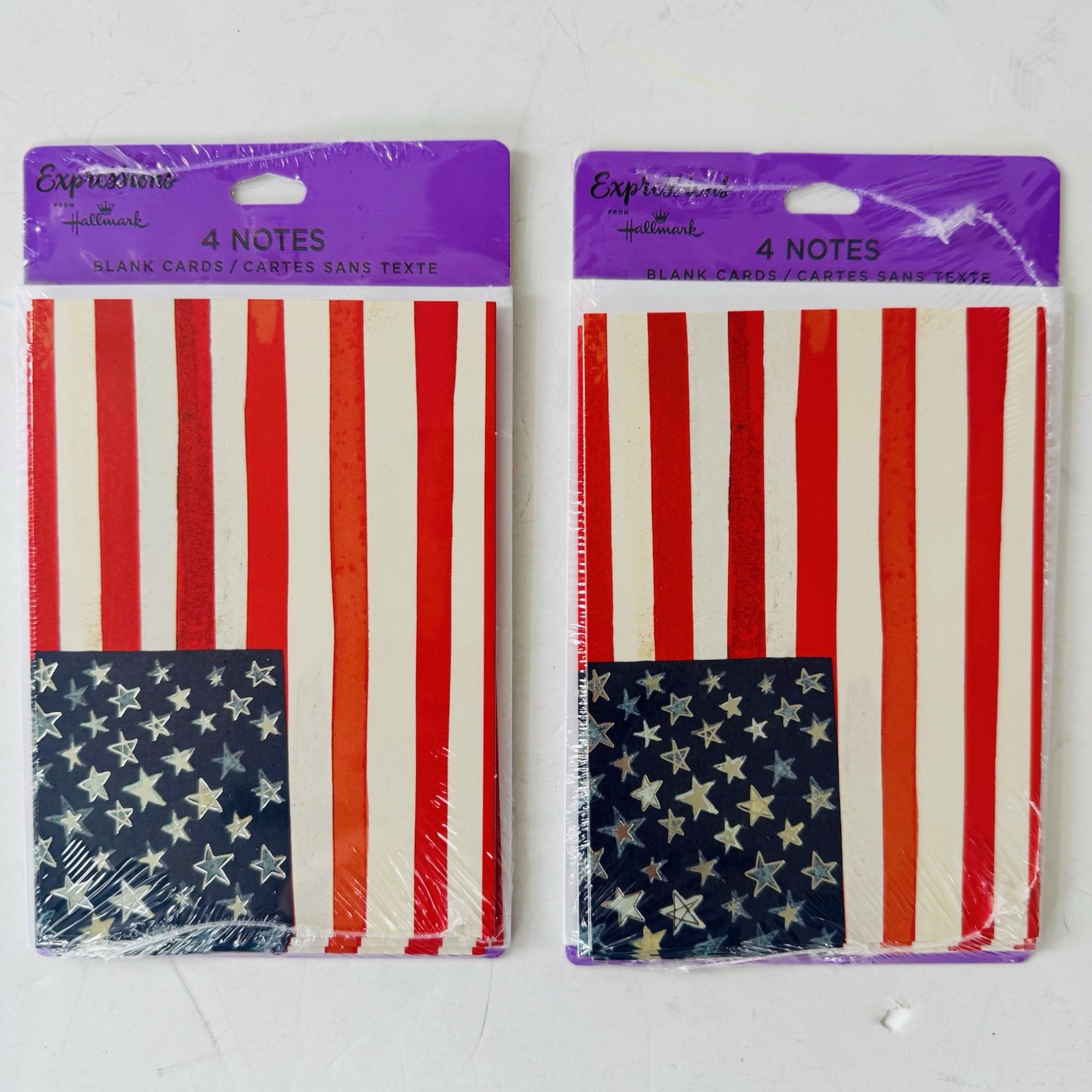 Hallmark American Flag Card Blank Note Stationary Cards Patriotic USA Set of 2