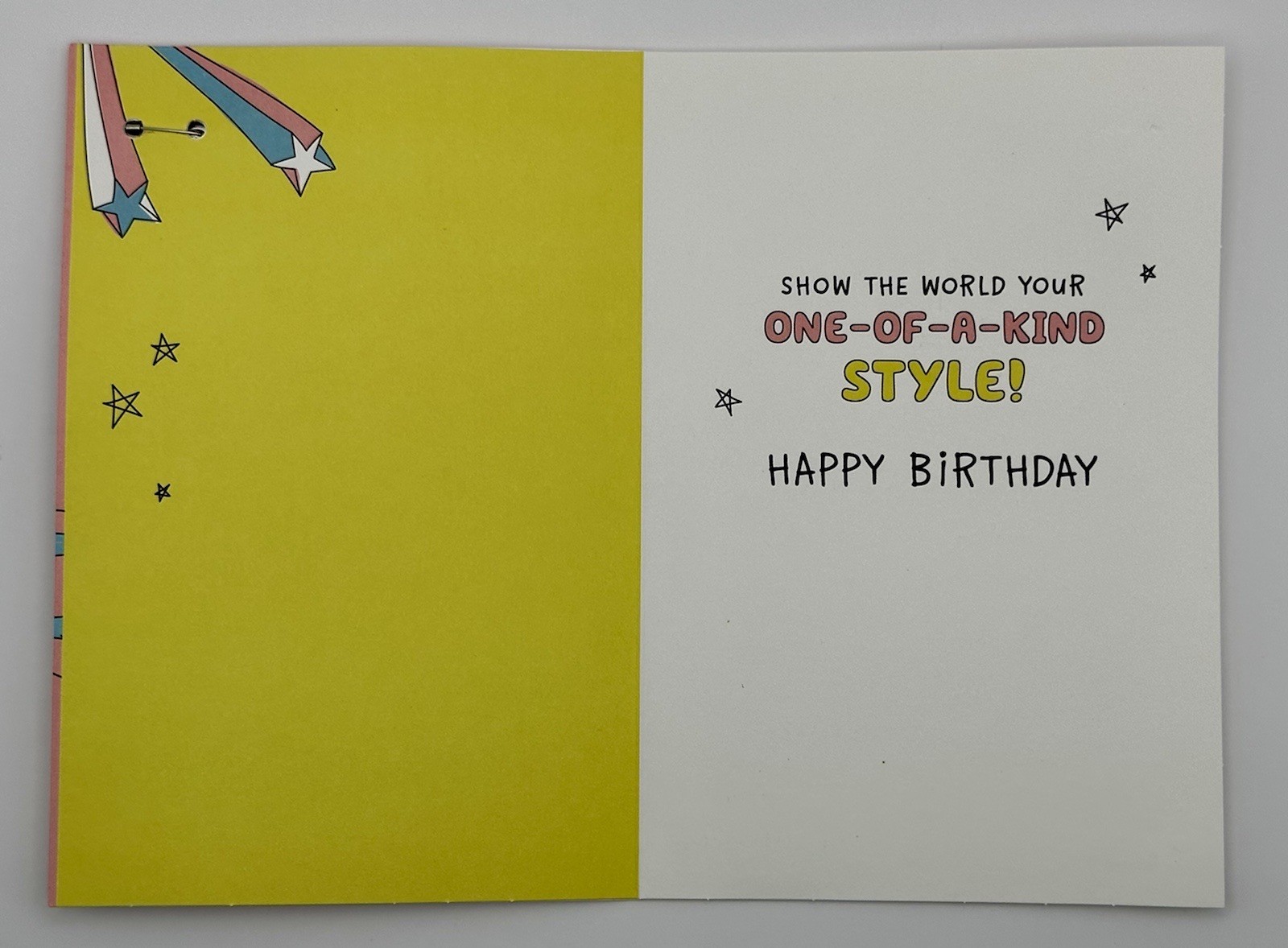 – CHILDREN’S BIRTHDAY GREETING CARD – FUNNY GOAT / REMOVABLE PIN / GIRL’S