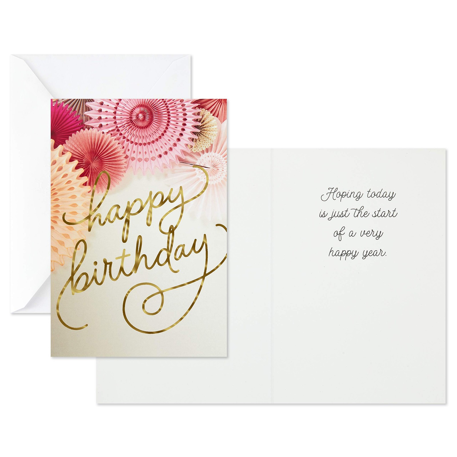 Hallmark Birthday Cards 5 inches x 7.2 inches, Balloons, Cake, Flowers