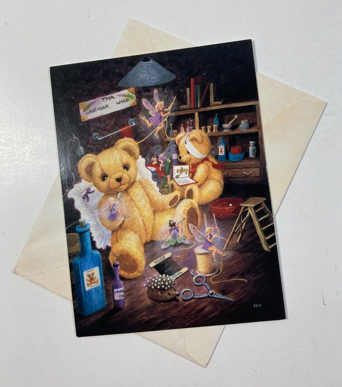 Teddy Bear & Fairies Get Well Soon Greeting Card Barbara Mitchell Leanin Tree