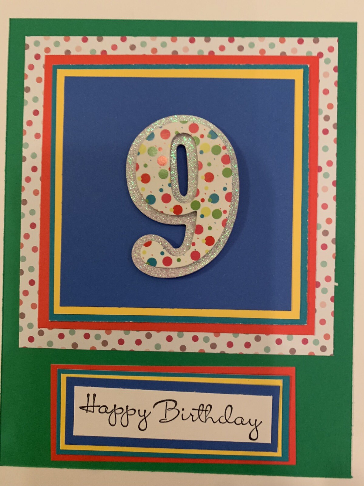 9th Birthday Card Handmade