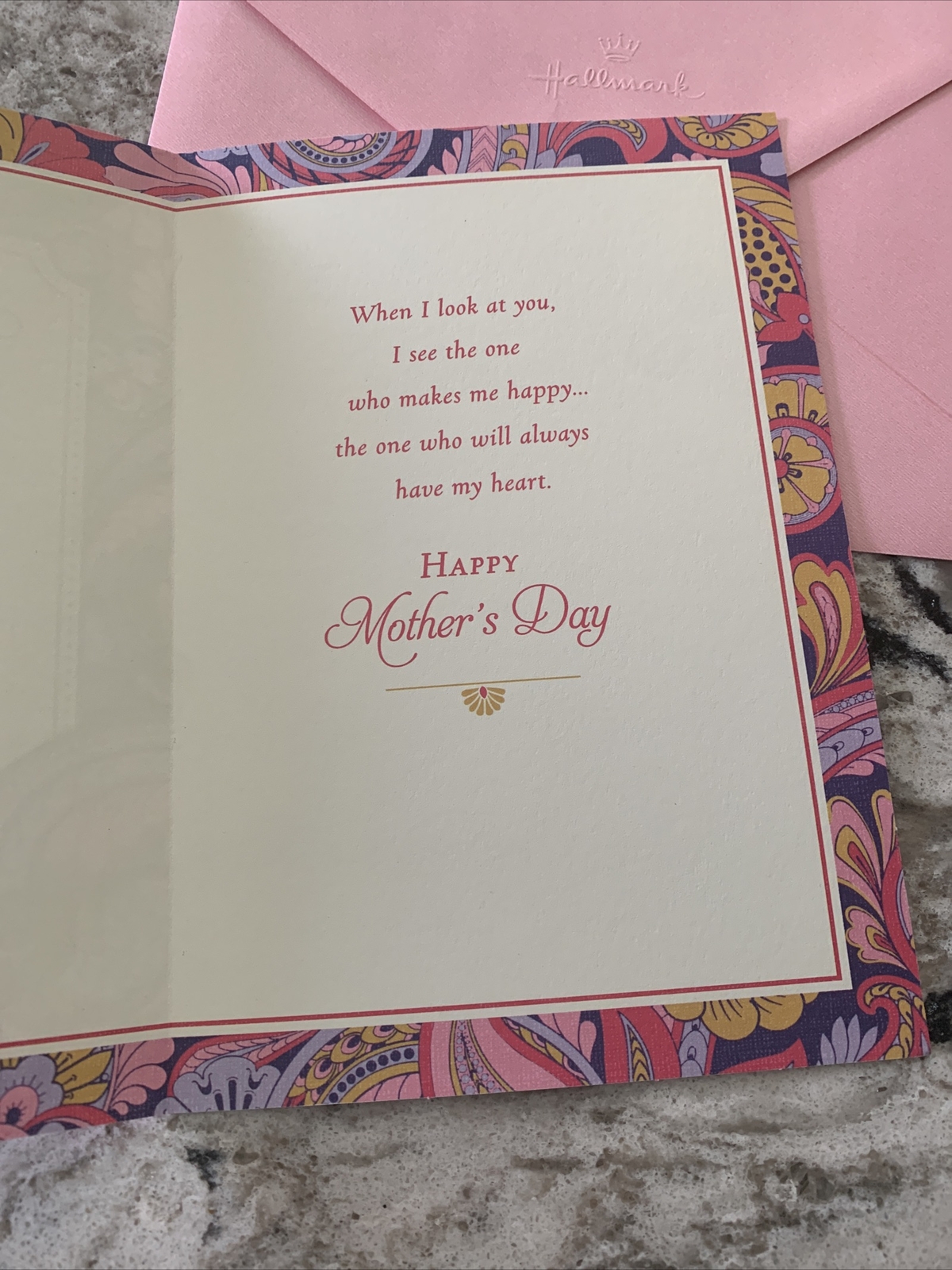 Mother’s Day – For My Wife – My Heart Love 5.5”x 8” Hallmark Greeting Card