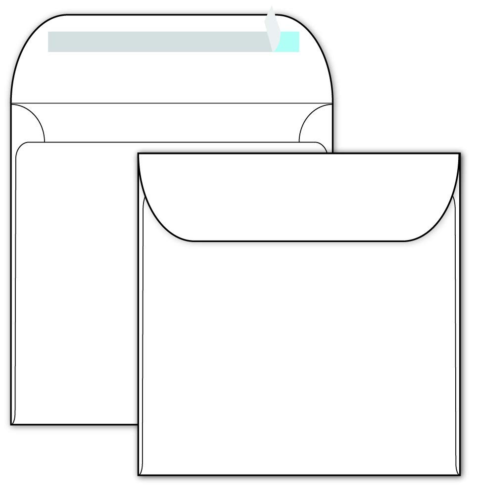 Bright White Square Envelopes SelfSeal 70lb Text 105gsm 6×6 Inch 40 PCS