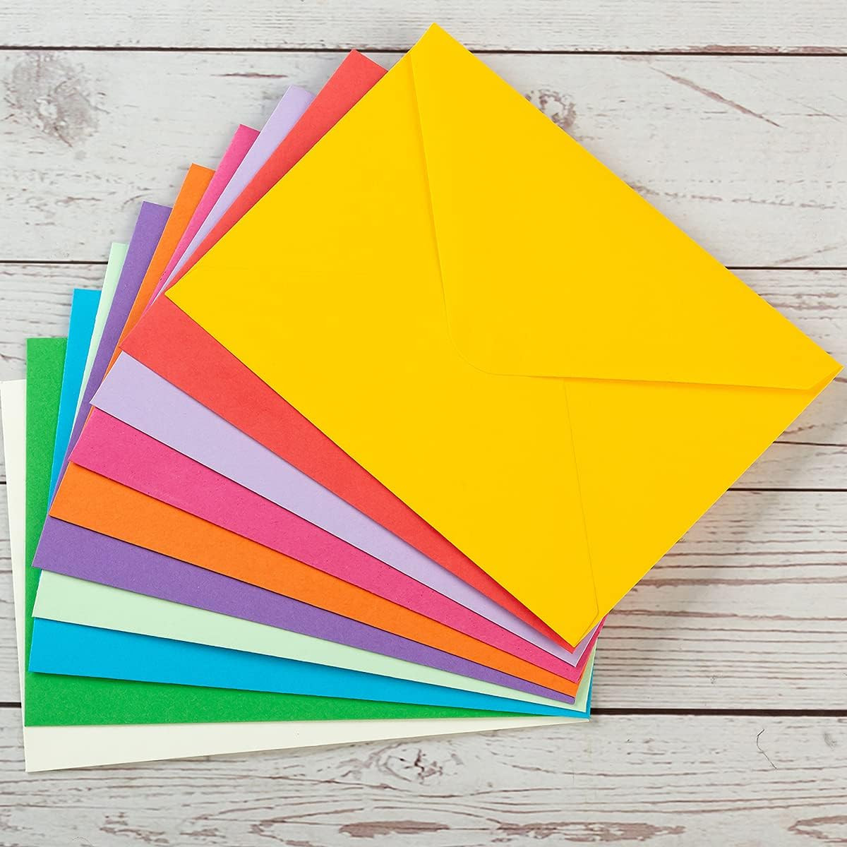 50 Pack A6 Envelopes with Stickers Multicolor, 6 1/2 X 4 3/4 Inches | 4X6 Envelo