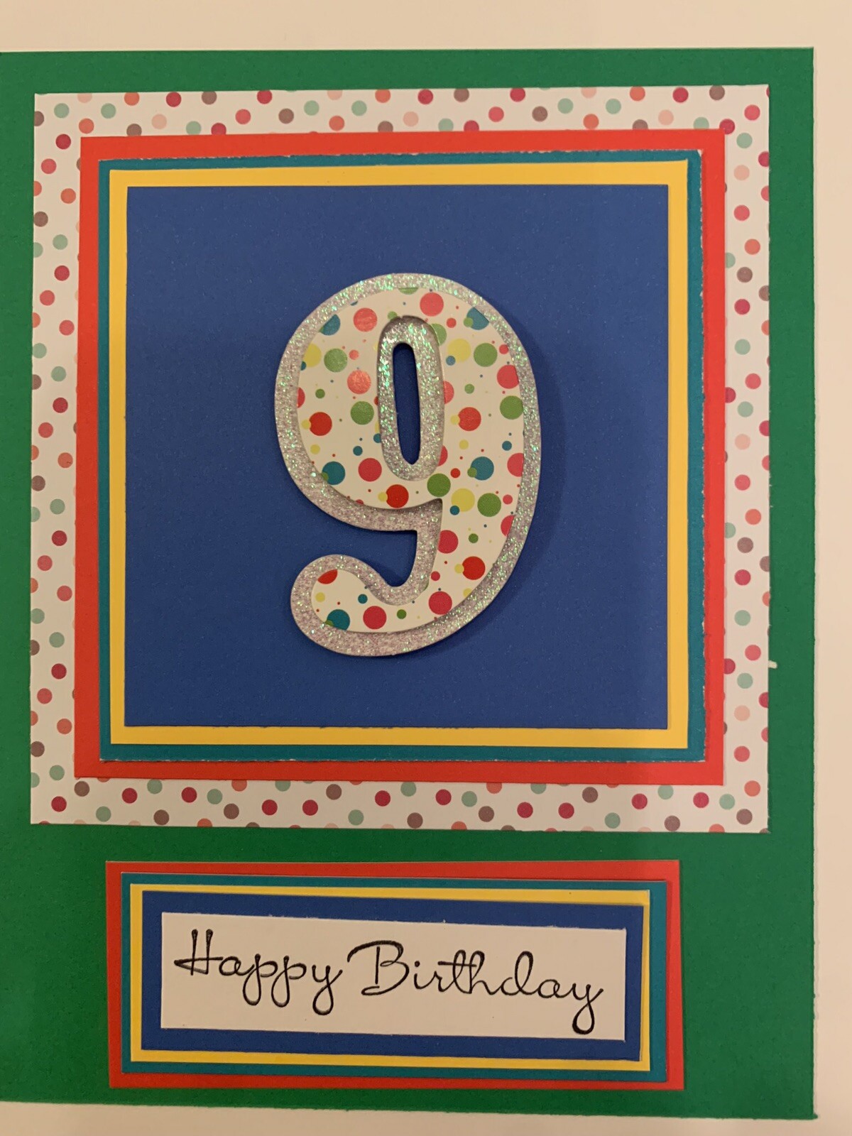 9th Birthday Card Handmade