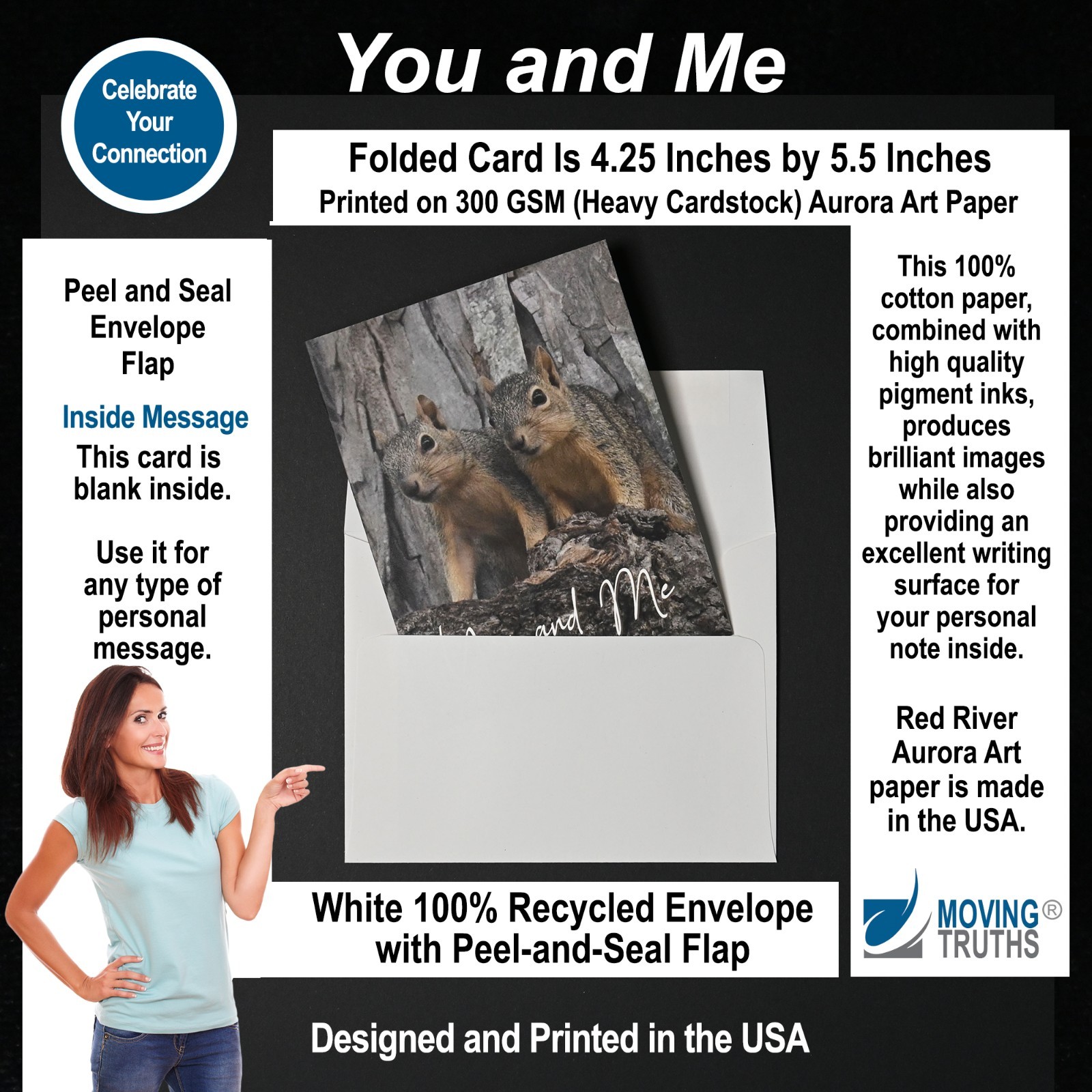 Twin Squirrels You and Me in a Tree Friendship or In-Love Greeting Card