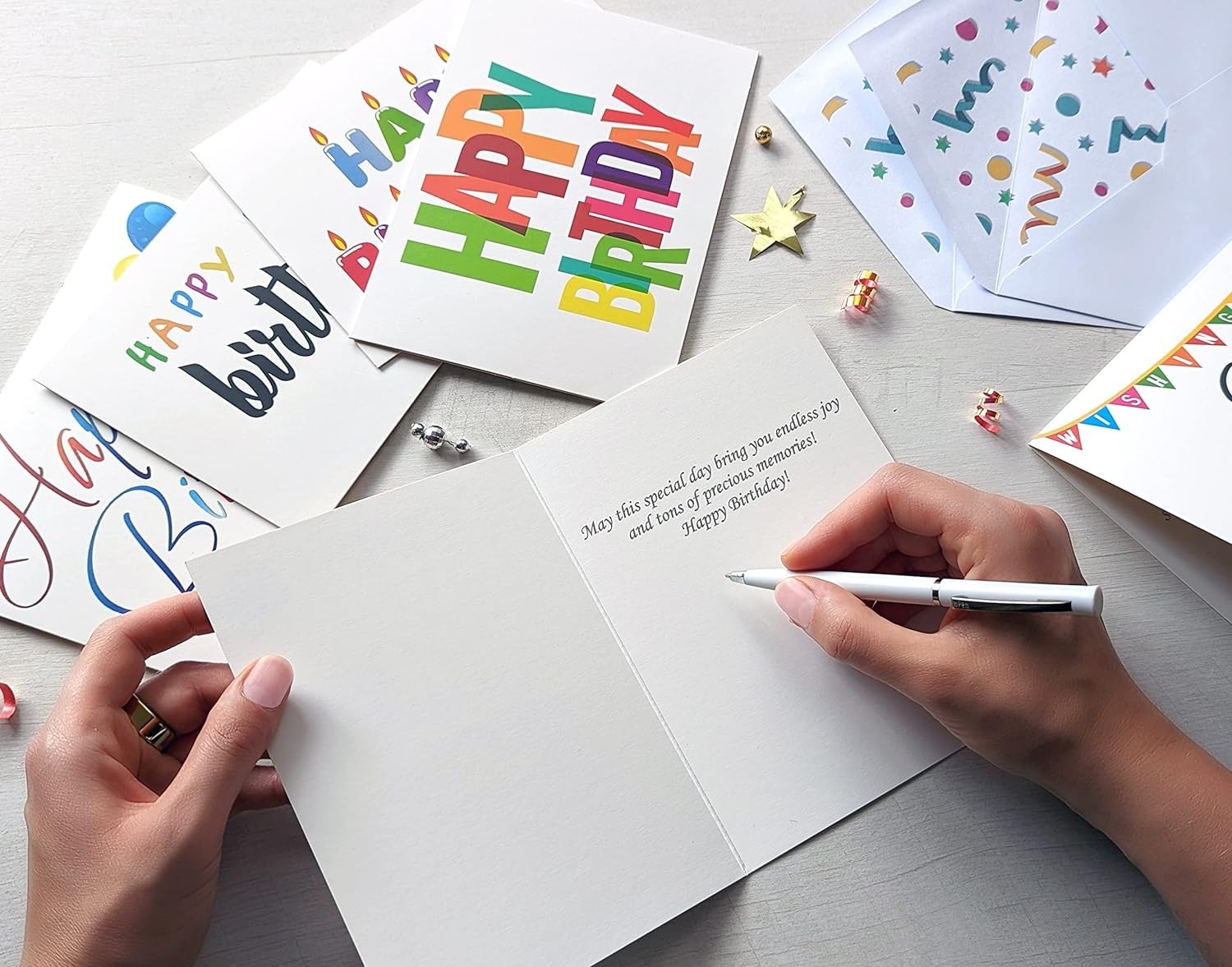 Bulk Happy Birthday Greeting Cards Set – 10 Designs