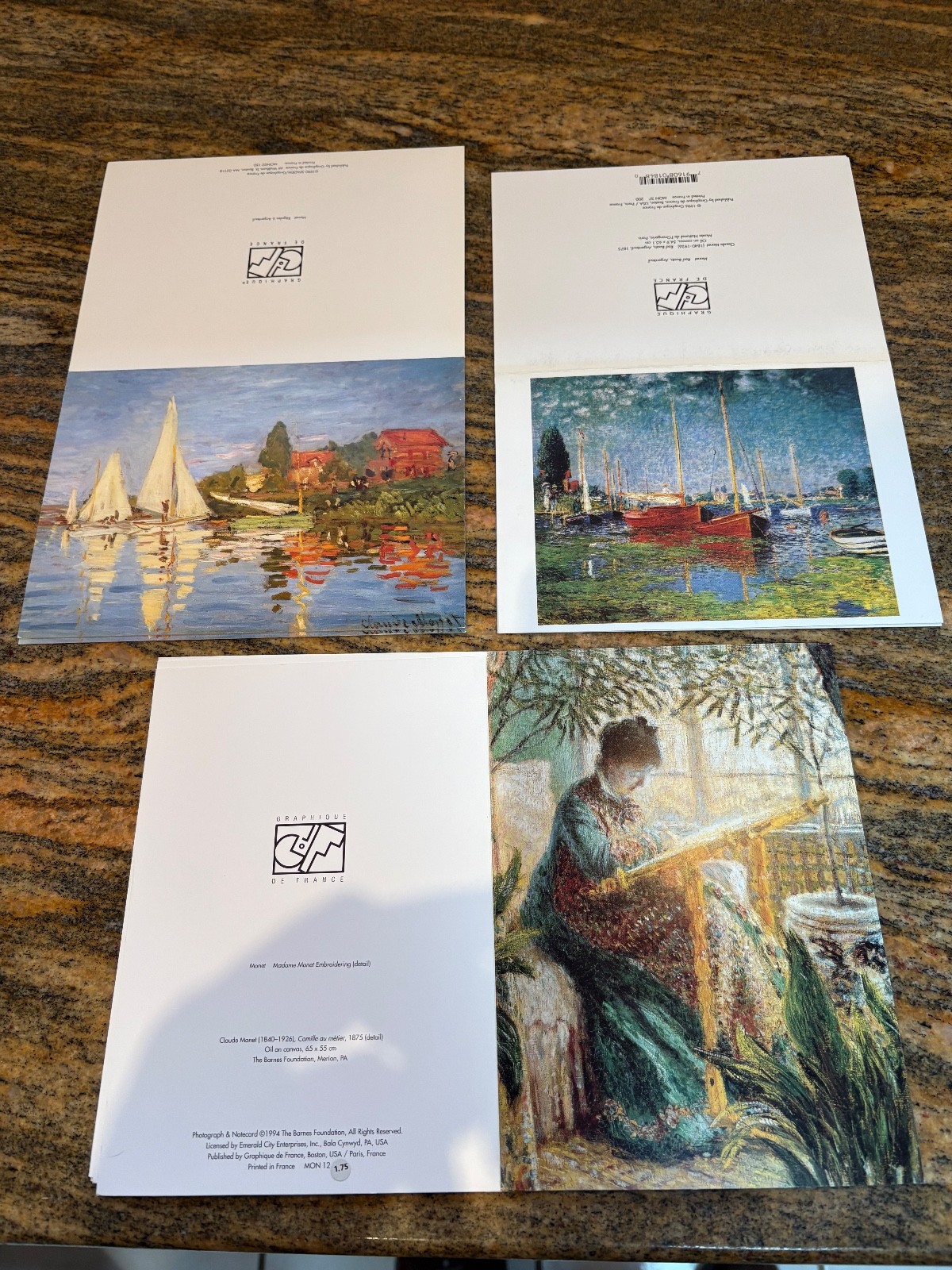 GREETING CARDS – 9 Cards with Envelopes – Various Themes – CLAUDE MONET