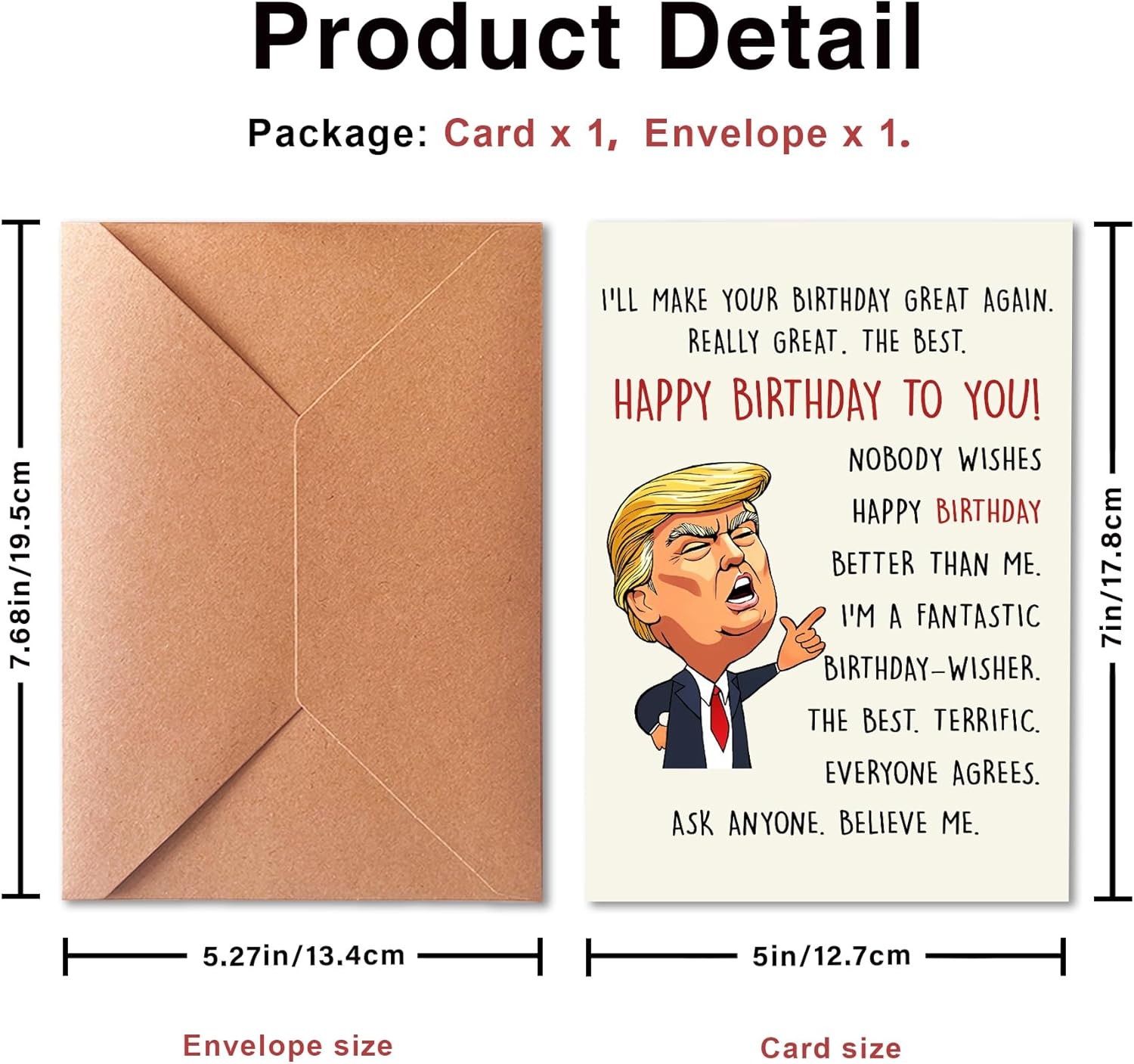 Funny Birthday Card, Trump Birthday Cards for Men | Women, Husband And Wife, Boy