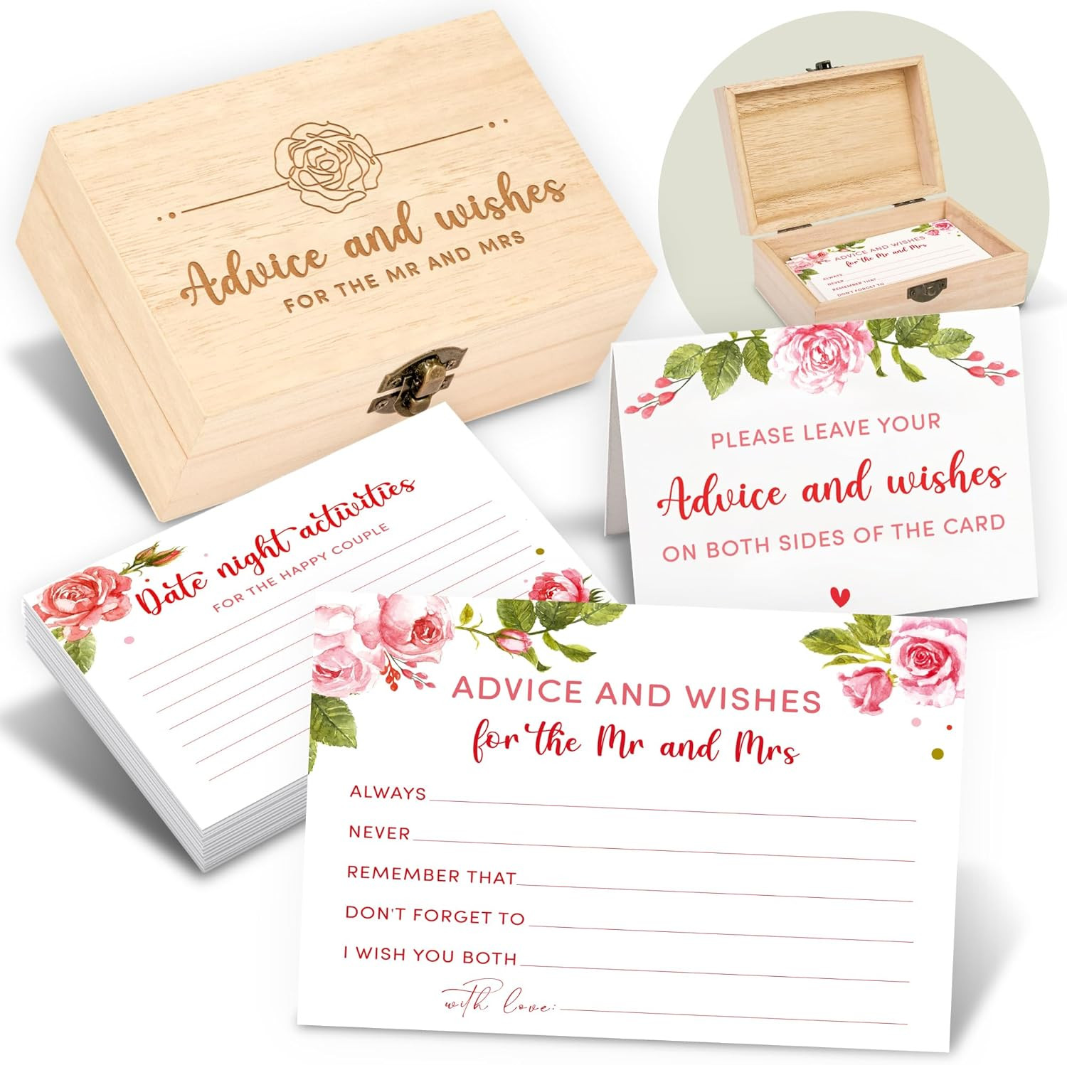 New STOFINITY Advice And Wishes The Mr & Mrs Wedding Advice Cards Bridal Shower
