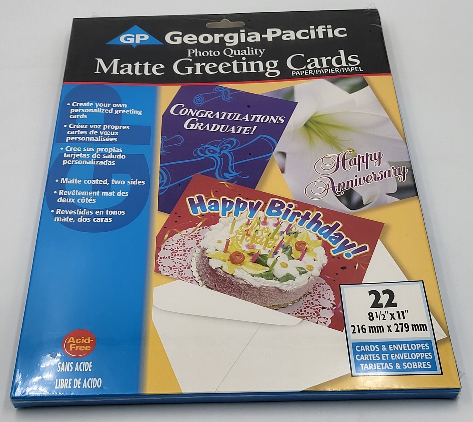 Georgia-Pacific Photo Quality Matte Greeting Cards 22-Pack 8 1/2″ x 11″ – New