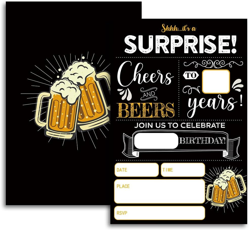 Fujloy Adult Birthday Party Invitations – Stylish Celebration Cards, 20 Pack