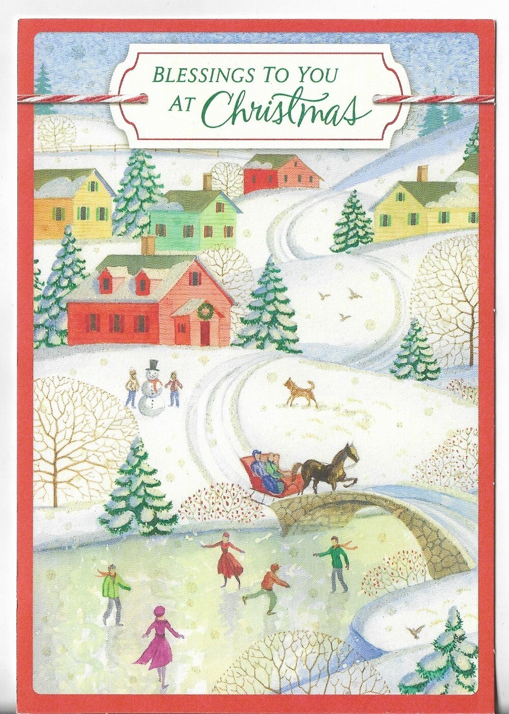 New Hallmark Christmas Card 4.5×7 Blessings to You at Christmas-Snowy Scene