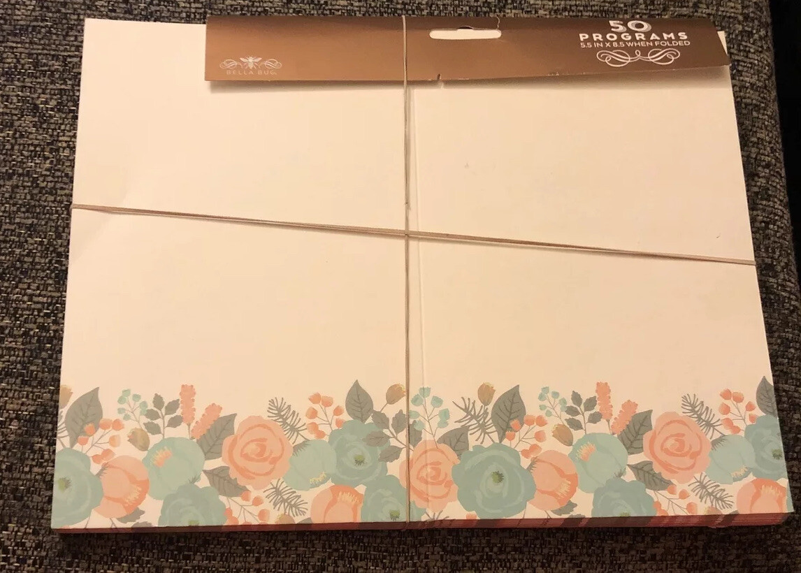 PROGRAMS CARDS BY BELLA BUG 50 CARDS New Open Package. Printable