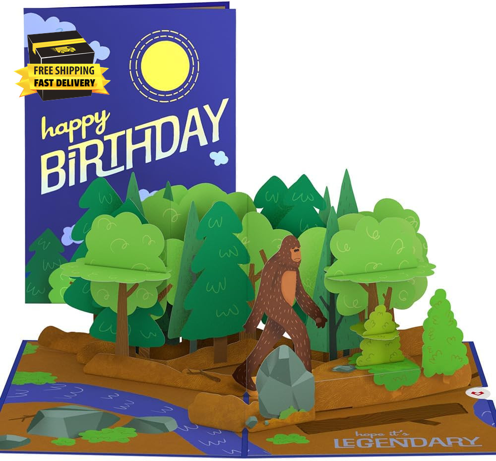 Birthday Pop-Up Card for Him – 3D Greeting Cards for Men, Father, Husband – Bigf
