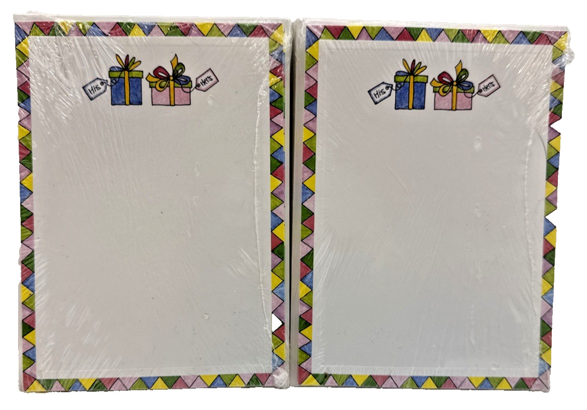 His And Hers Blank Note Cards with Envelopes 2 Packs of 25 Flat Cards New